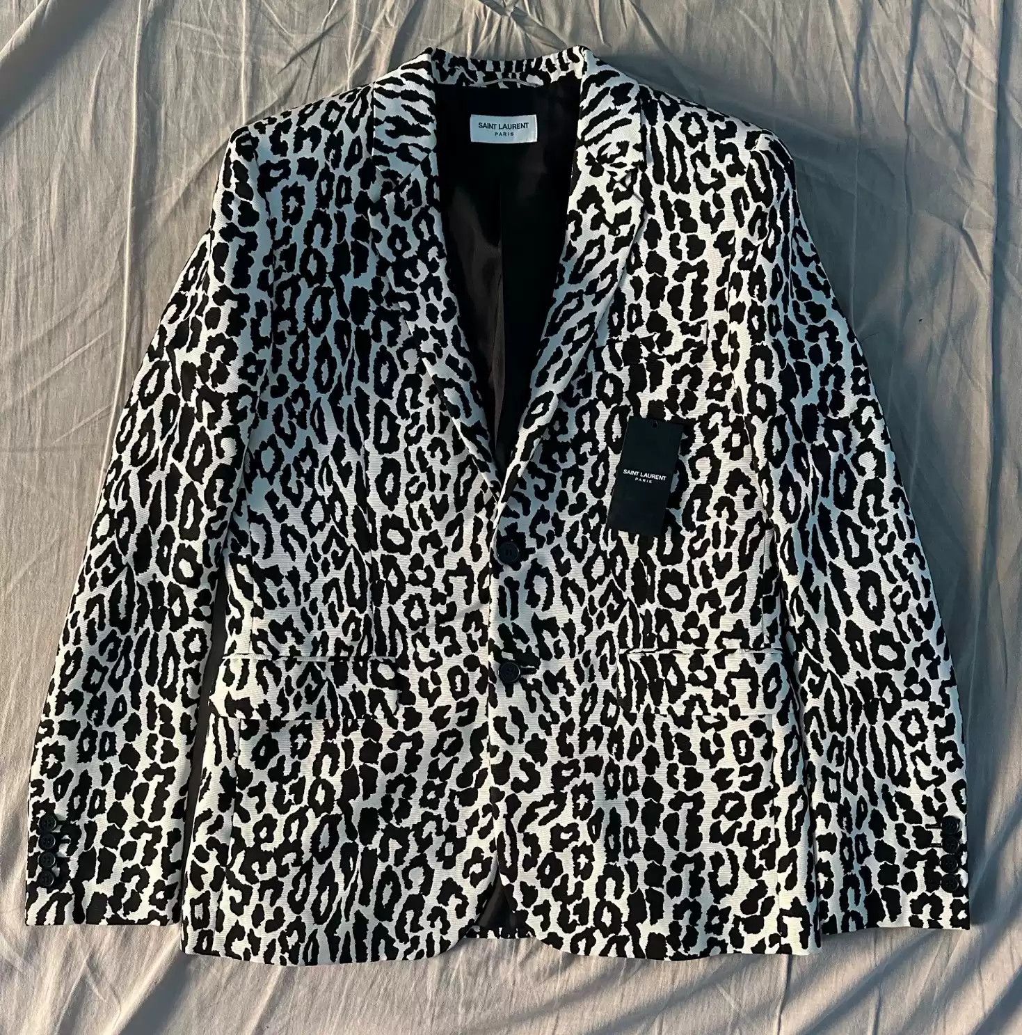 Saint Laurent Paris Saint Laurent FW15 black and white leopard suit Size US M / EU 48-50 / 2 - 1 Thumbnail