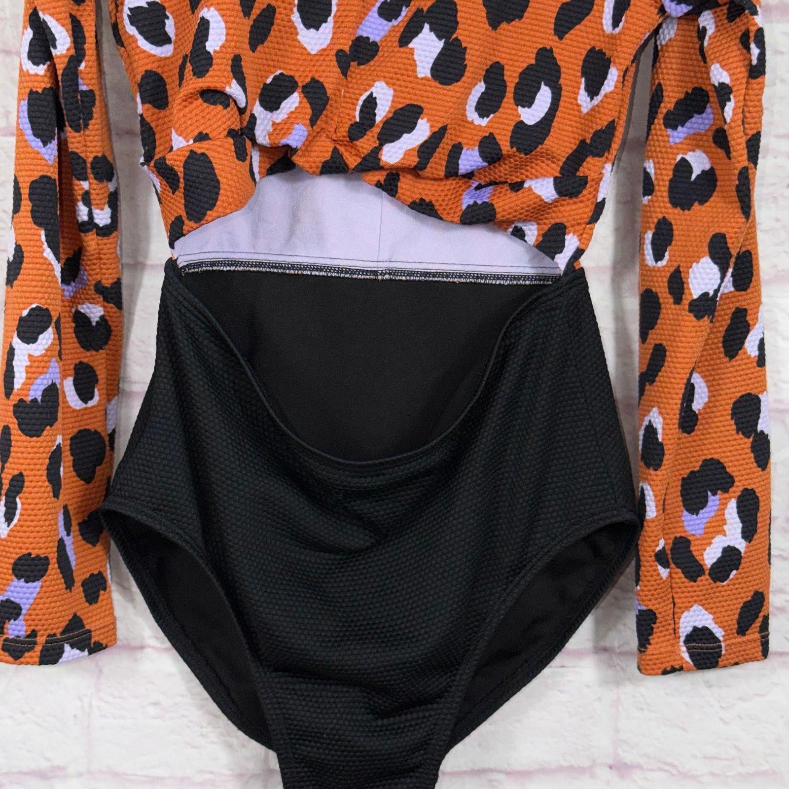 Other Art Class Large Leopard Print Long Sleeve Swimsuit Size ONE SIZE - 3 Thumbnail