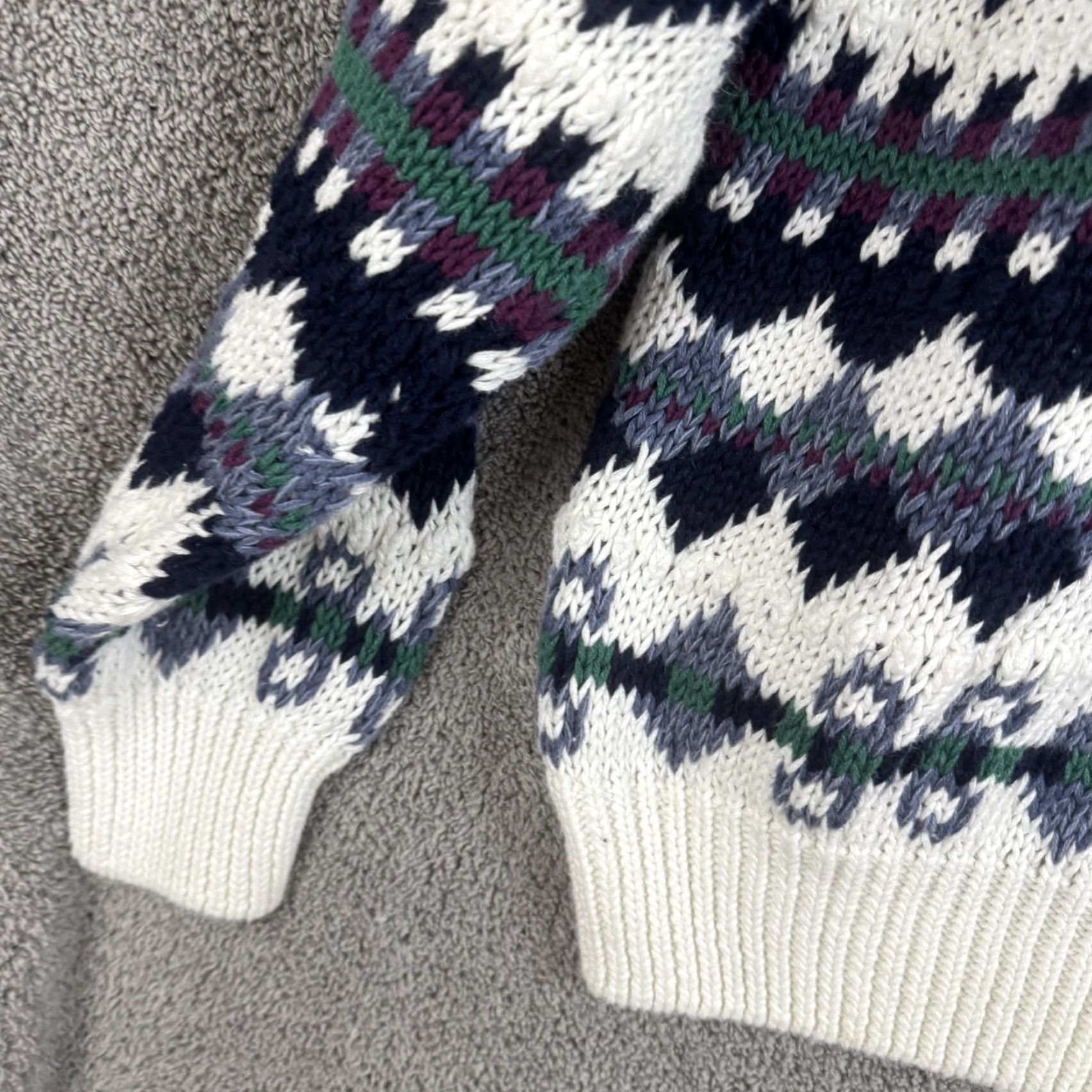 Vintage VINTAGE Gulf Traders Sweater Mens Large Navy Fair Isle Chunky Knit Hong Kong Size US L / EU 52-54 / 3 - 2 Thumbnail