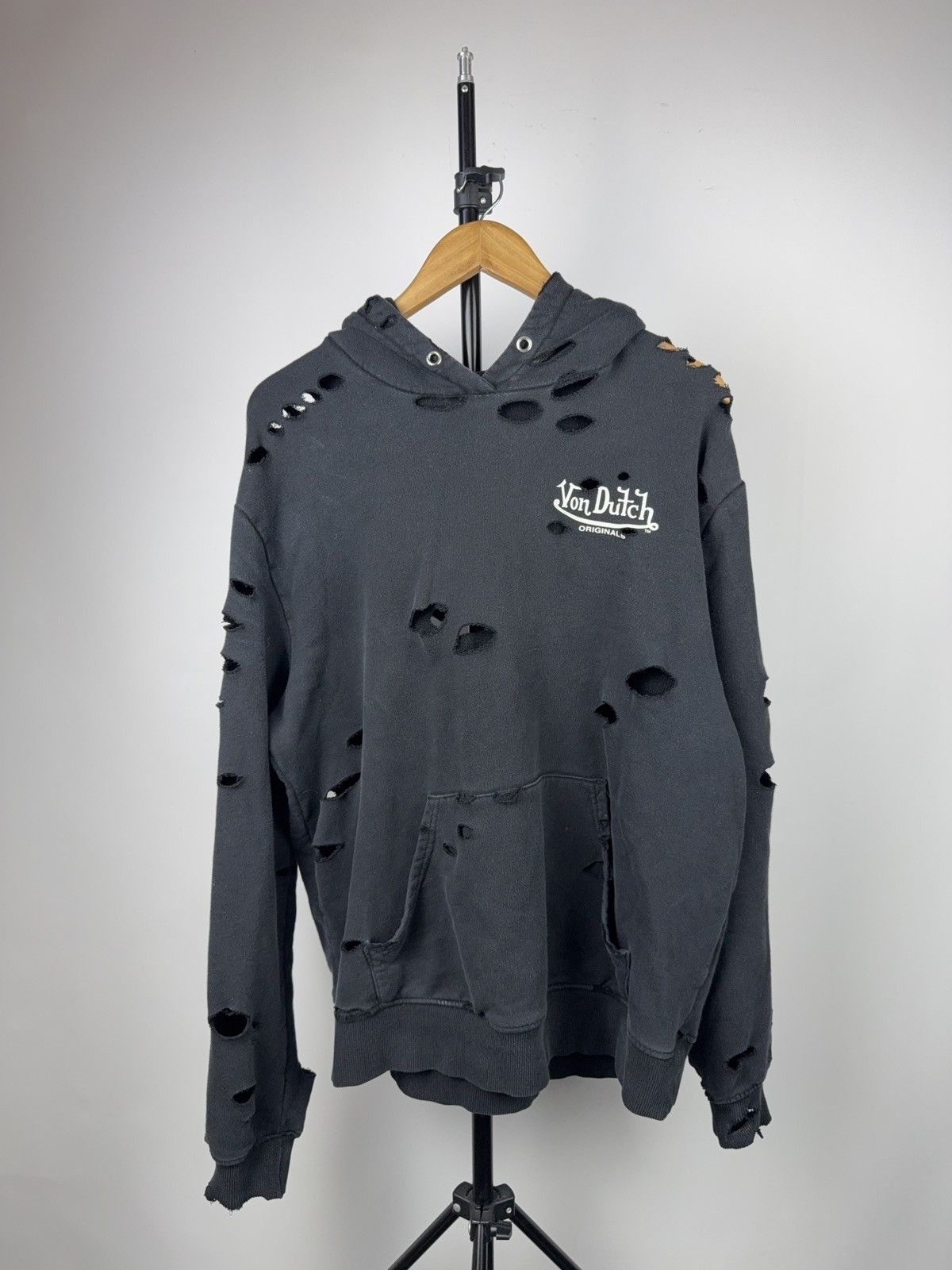 Von Dutch 00s Y2K Von Dutch Distressed Hoodie Y2K Grunge Destroyed Size US L / EU 52-54 / 3 - 1 Thumbnail