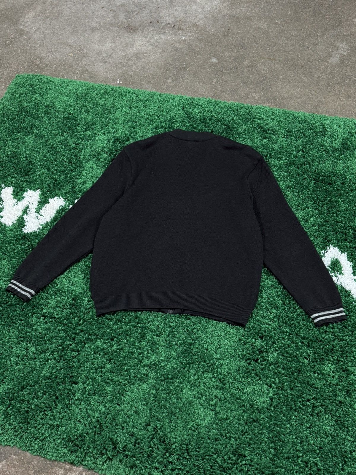 Cintas × Vintage Vintage Cintas Black Knit Zip Cardigan Sz. Large Polo Size US L / EU 52-54 / 3 - 3 Thumbnail
