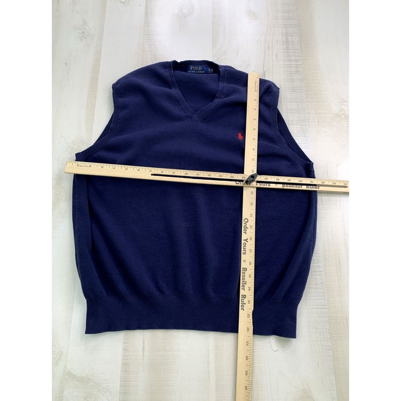 Ralph Lauren Polo Ralph Lauren 100% Pima Cotton Navy V Neck Sweater Vest Mens XL EUC Vest Shirt Boy? Size US XL / EU 56 / 4 - 3 Thumbnail
