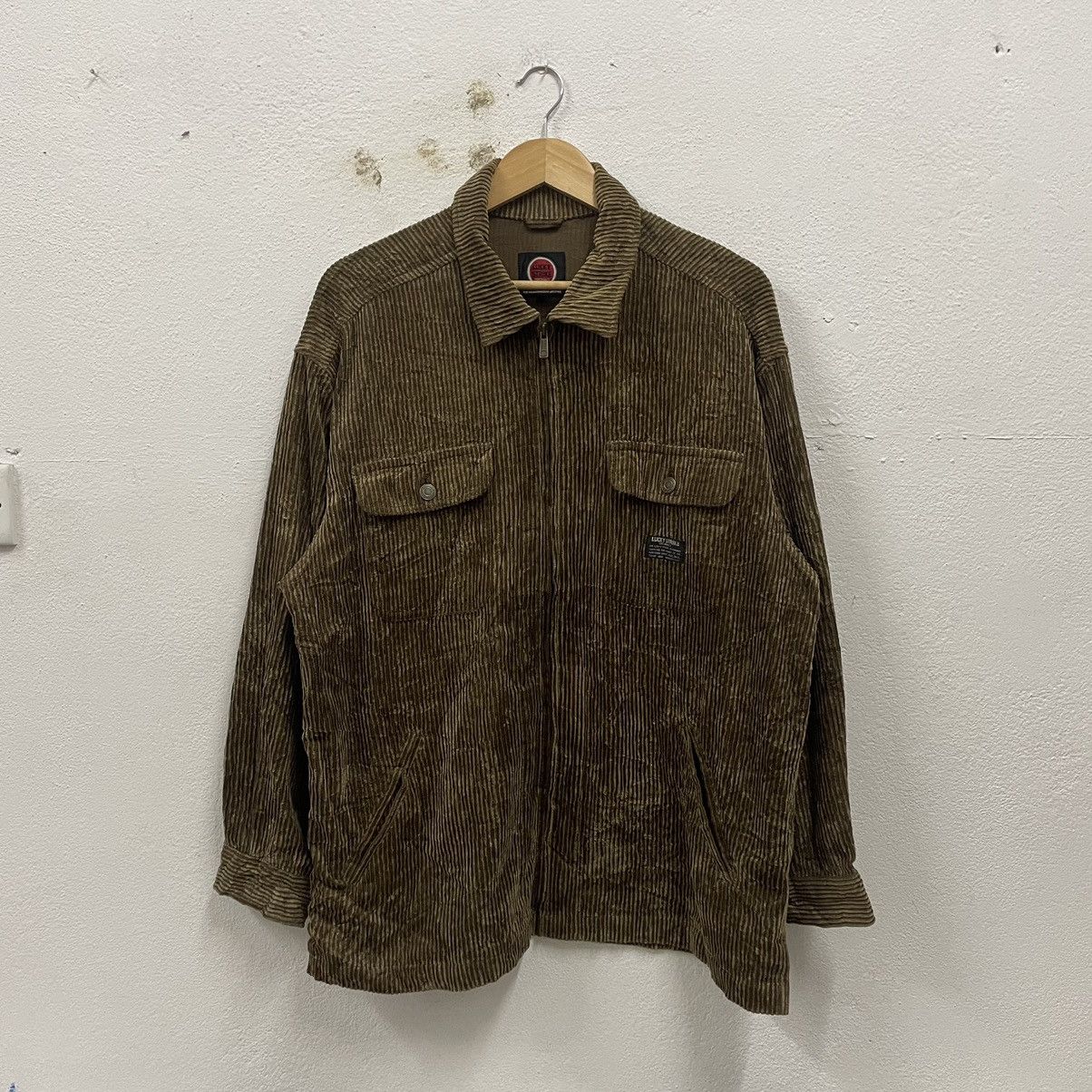 Sports Specialties × Vintage 🔥Vintage Lucky Strike Four Pocket Zipper Corduroi Jacket Size US L / EU 52-54 / 3 - 1 Thumbnail