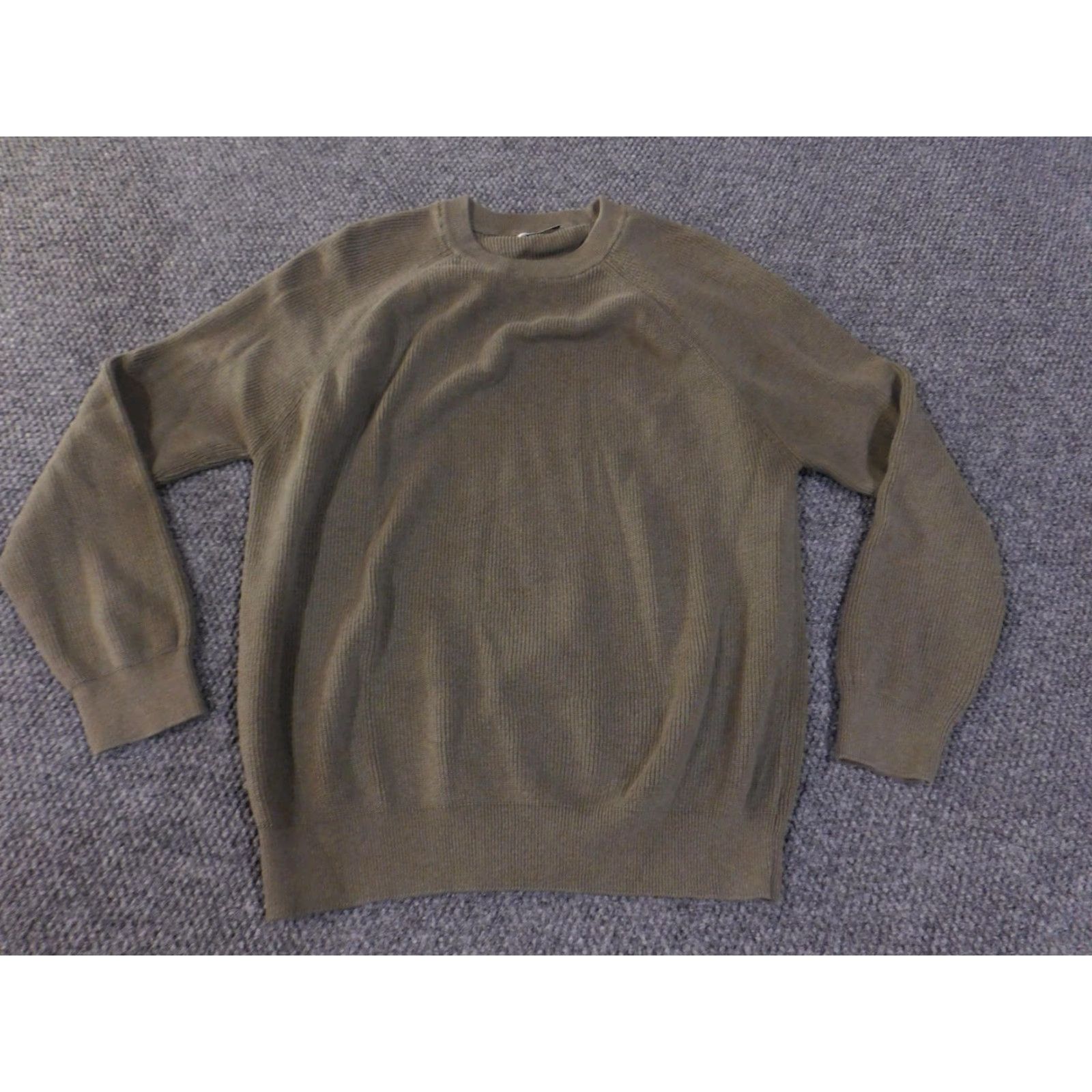 Zara VINTAGE Zara Sweater Mens XL Olive Green Crewneck Raglan Knit Pullover Size US XL / EU 56 / 4 - 3 Thumbnail