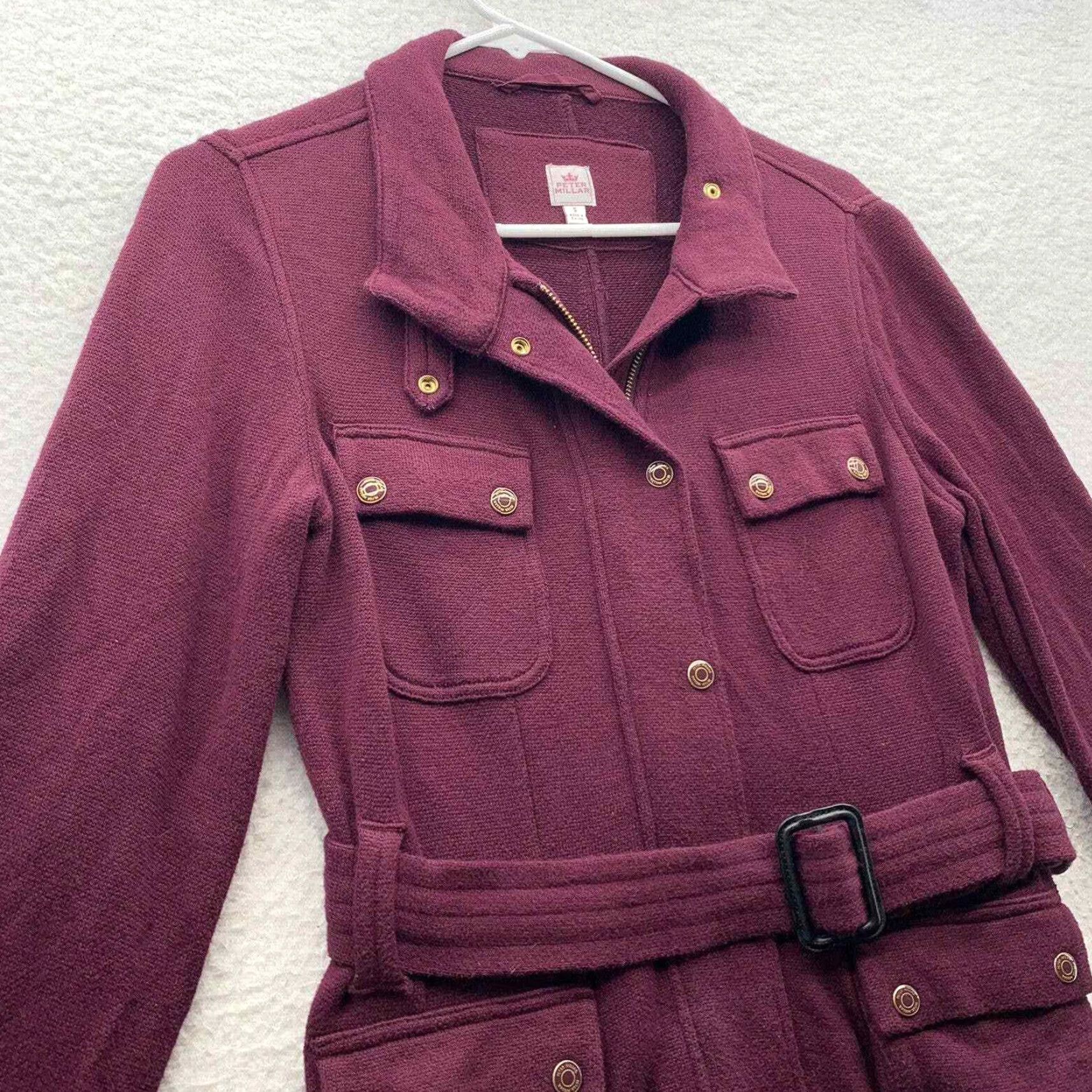 Peter Millar Peter Millar Wool Peacoat Womens Small S Full Zip Snap Belted Elbow Pad Golf Jacket Size S / US 4 / IT 40 - 5 Thumbnail