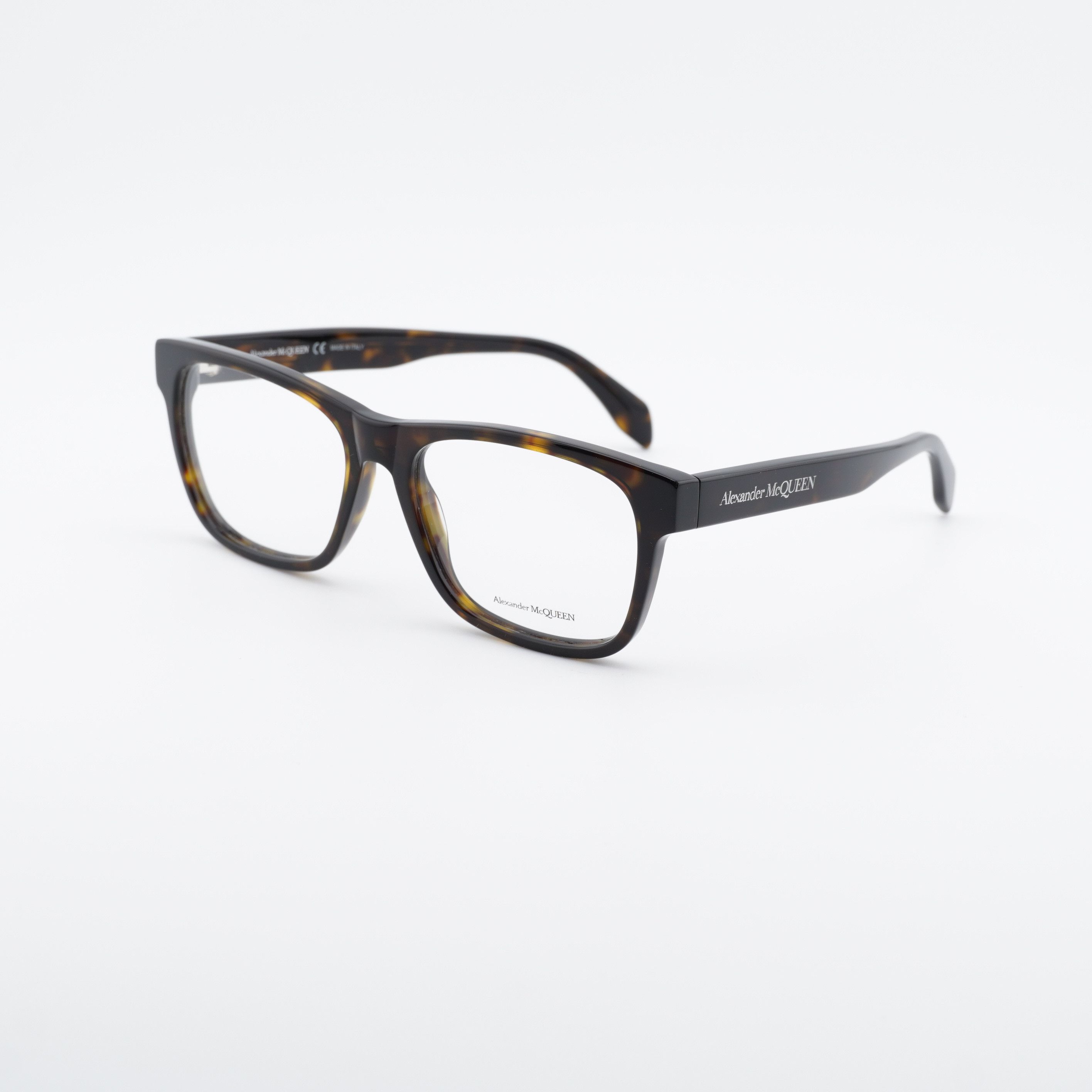 Alexander McQueen Alexander McQueen AM0307O 002 Eyeglasses Havana 55mm Square Size ONE SIZE - 8 Thumbnail