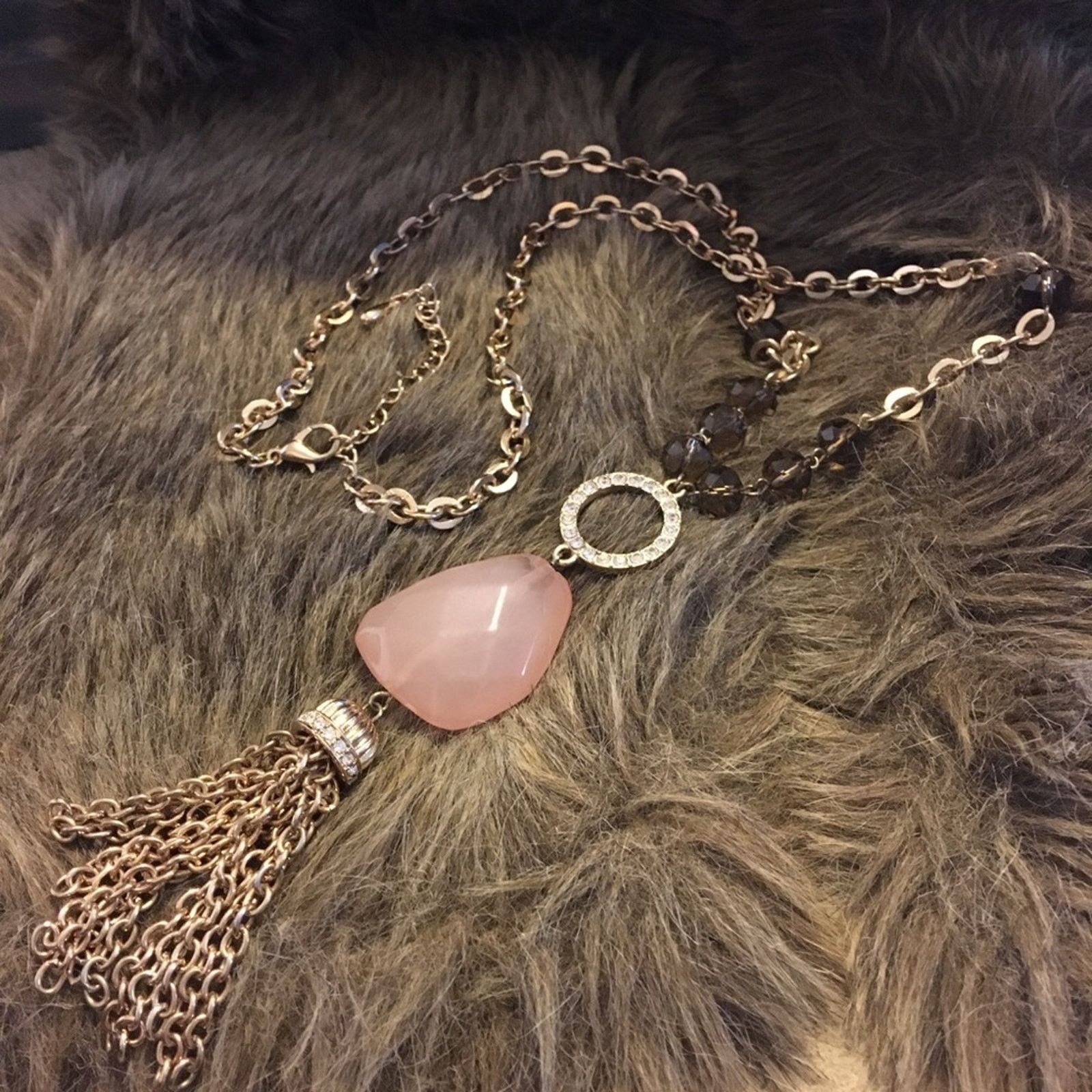 Vintage Vintage faceted stone chain tassel long necklace Size ONE SIZE - 5 Thumbnail