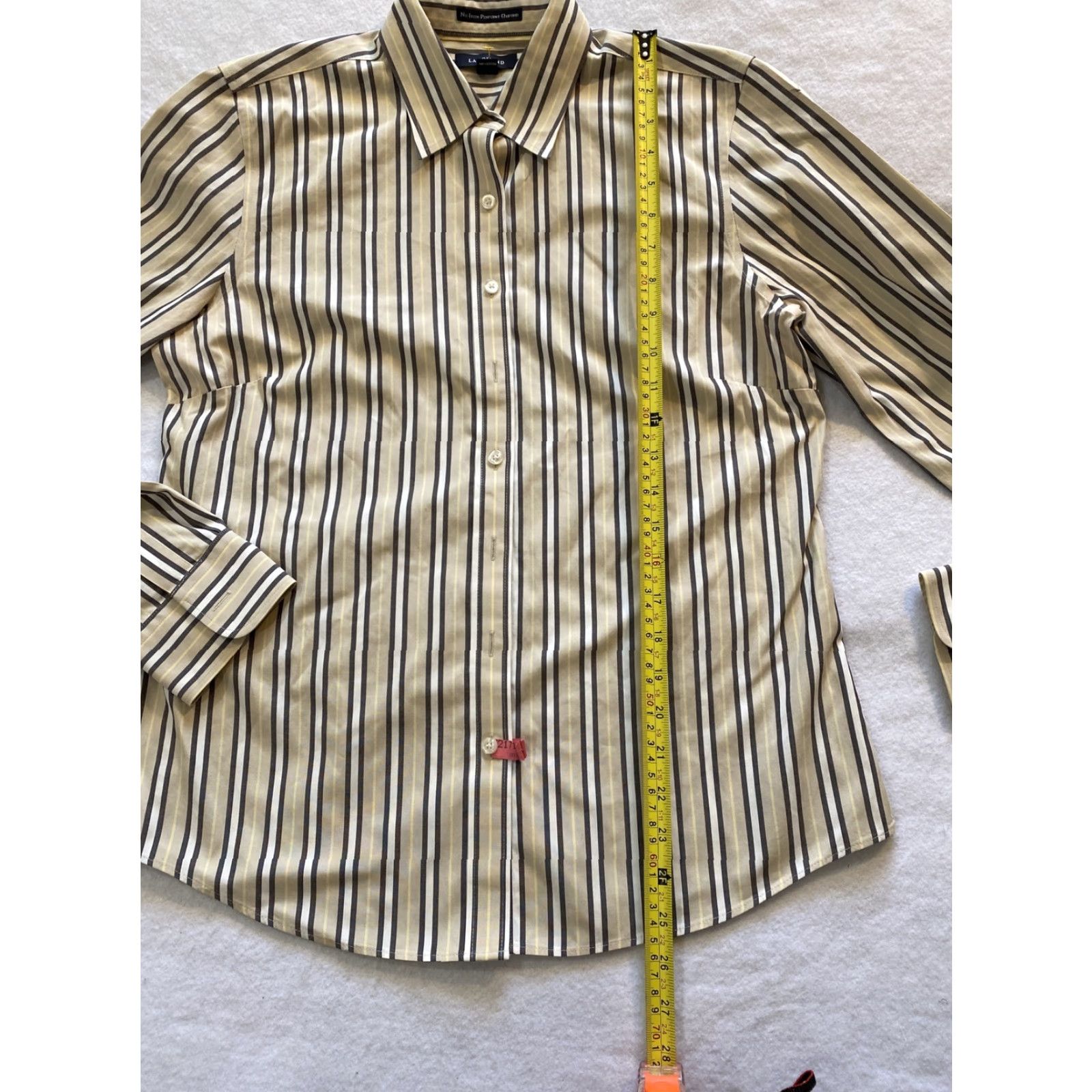 Lands' End Lands’ End Button-Up Shirt Women’s 10 Cotton Mauve Striped / 15-33 Regular Size Mauve Stripped Women Men’s? Wait. Size L / US 10 / IT 46 - 6 Thumbnail