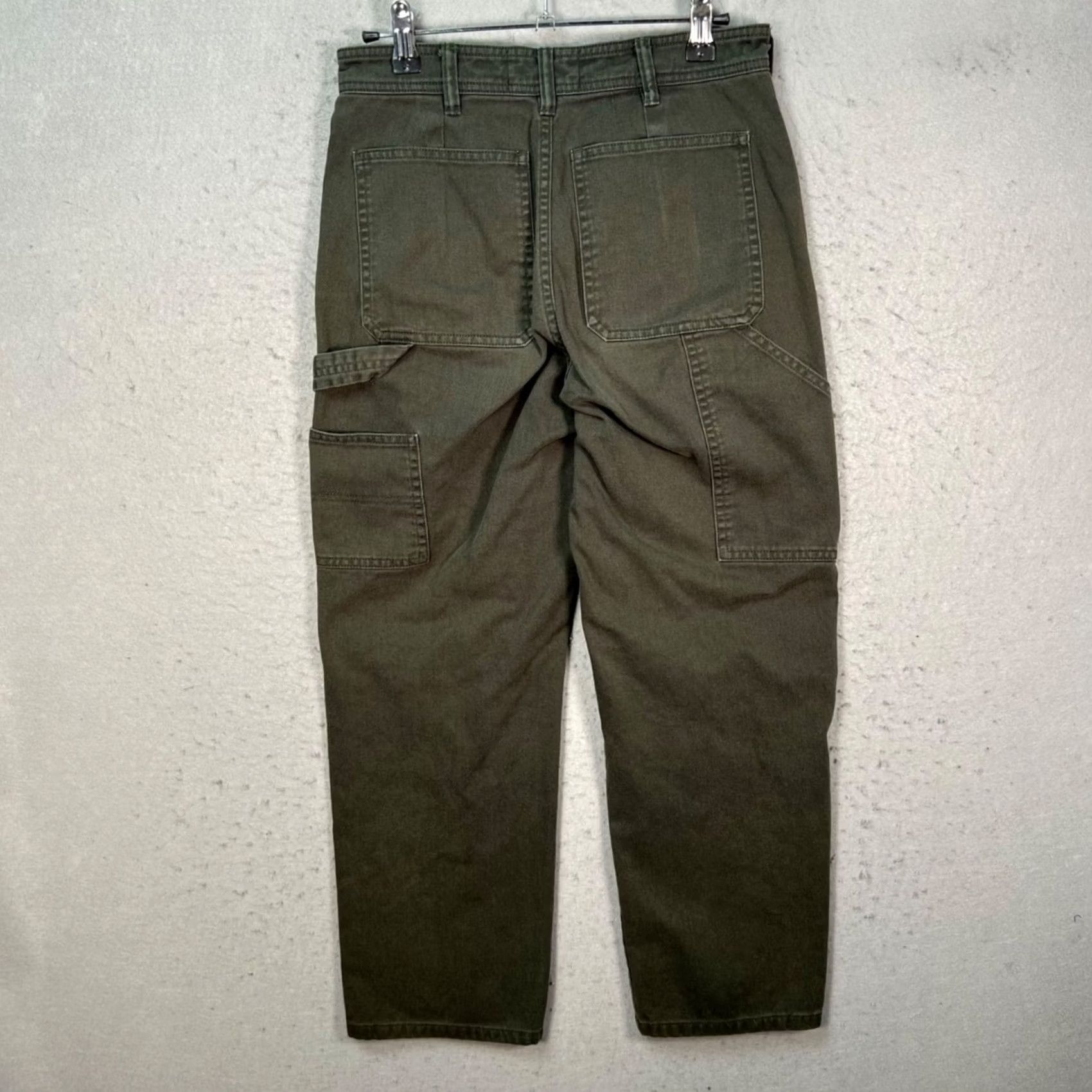 Everlane VINTAGE Everlane Pants Womens 0 Olive Green Cotton Relaxed Fit Ankle 26 Inseam Womens Size 26" / US 2 / IT 38 - 2 Thumbnail
