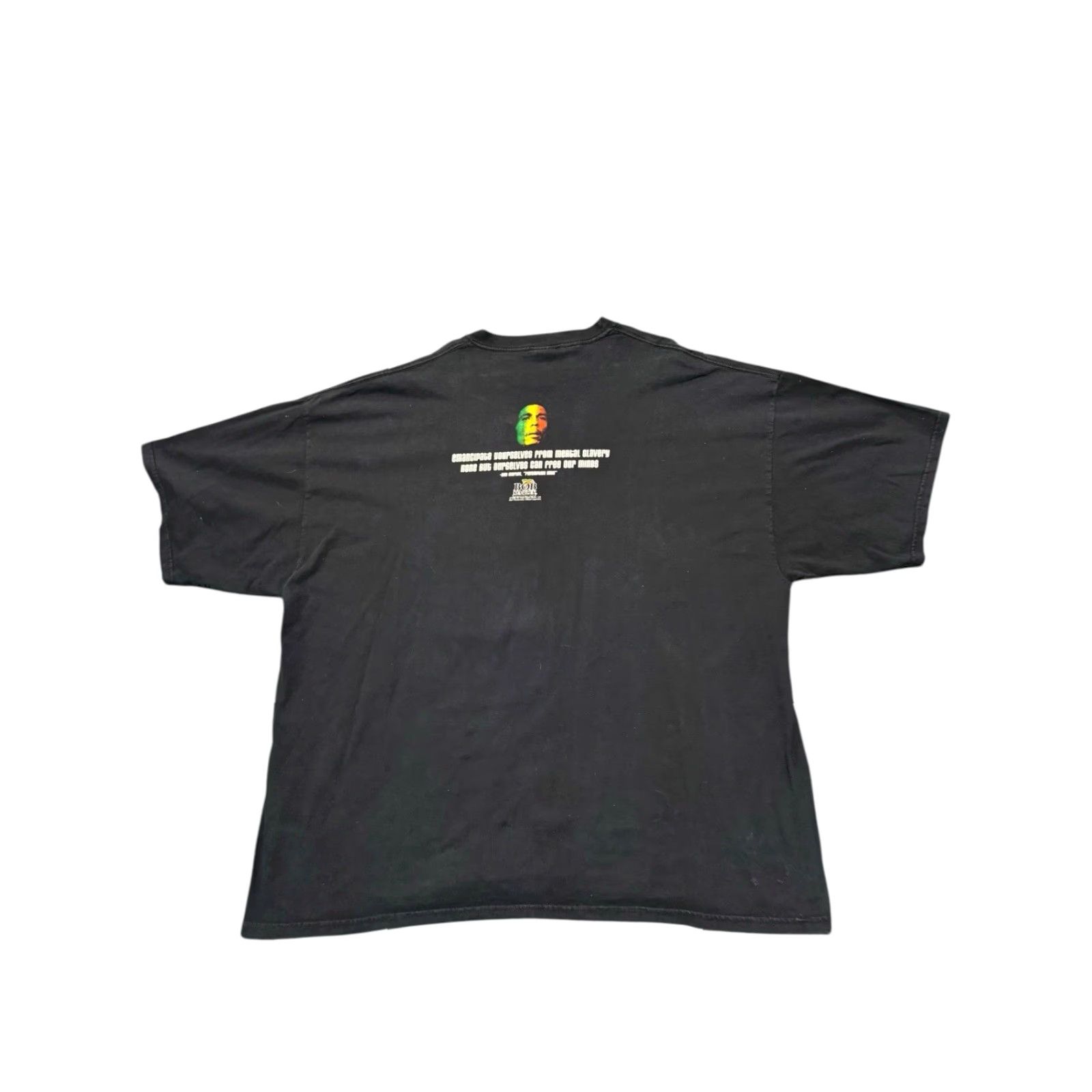 Vintage VINTAGE Zion Rootswear 1999 Bob Marley “Redemption Song” Lyrics Black T-Shirt 3XL/4XL Tee Mens Short Sleeve Crew Neck Cotton Shirt Size US XXL / EU 58 / 5 - 6 Thumbnail
