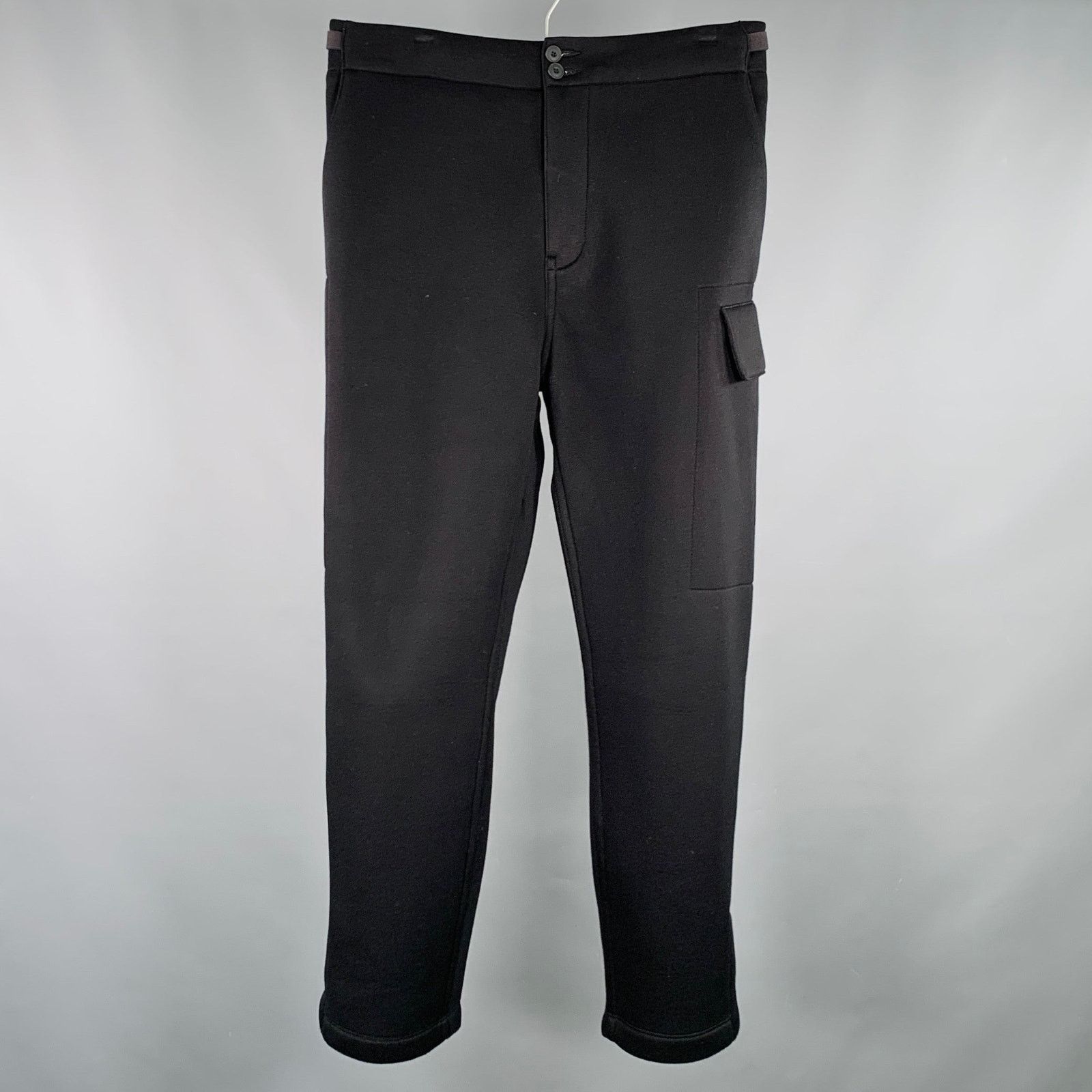 Helmut Lang HELMUT LANG Size 32 Black Modal Side Tabs Casual Pants Size US 32 / EU 48 - 1 Thumbnail