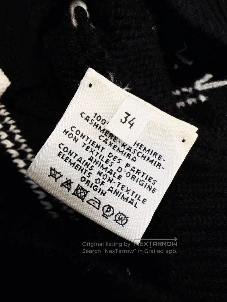 Hermes Hermes Black and white long cashmere open-front coat Size XXS / US 00 / IT 34 - 7 Thumbnail