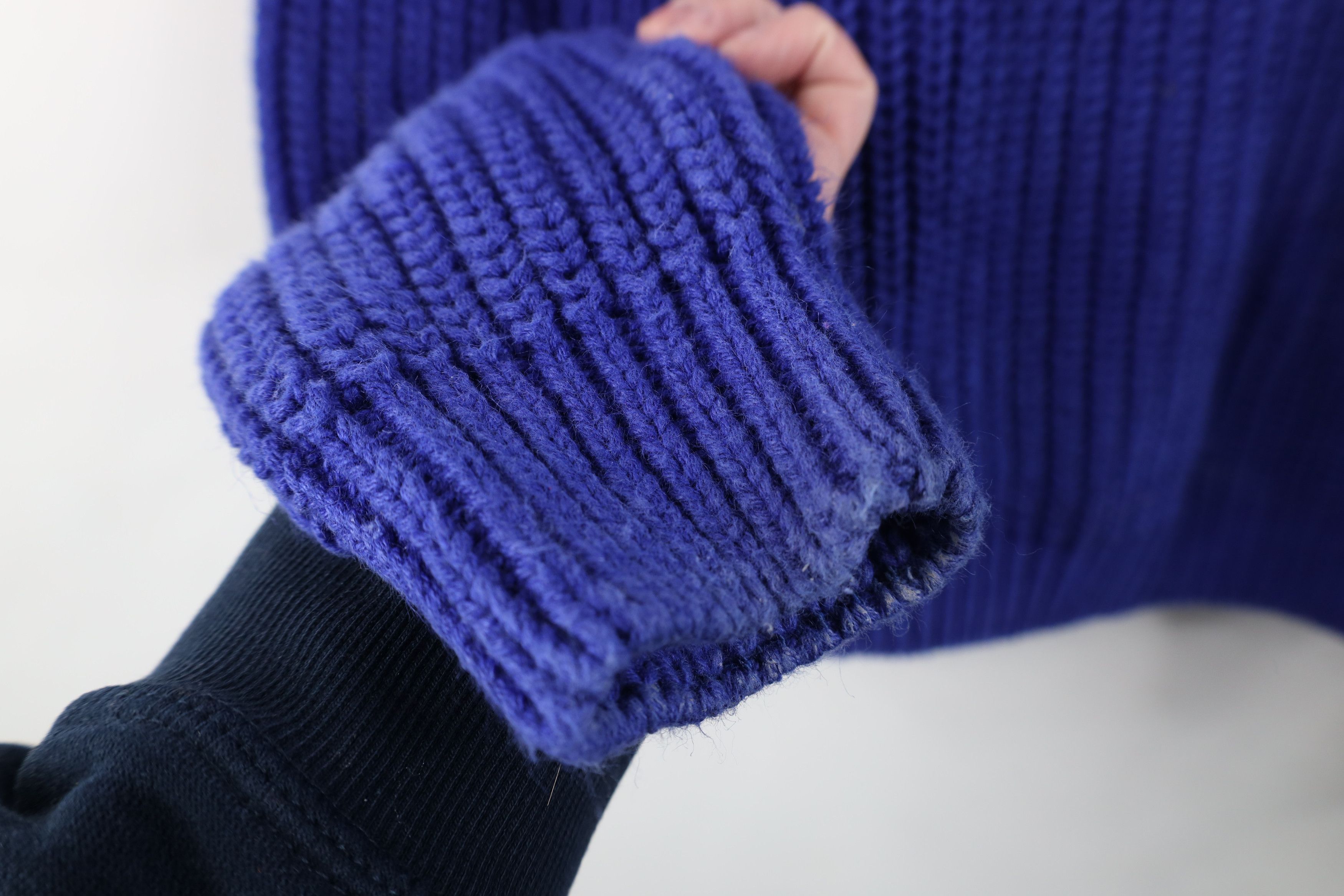 L.L. Bean Vtg 90s LL Bean Heavyweight Chunky Ribbed Knit Sweater Blue Size S / US 4 / IT 40 - 5 Thumbnail