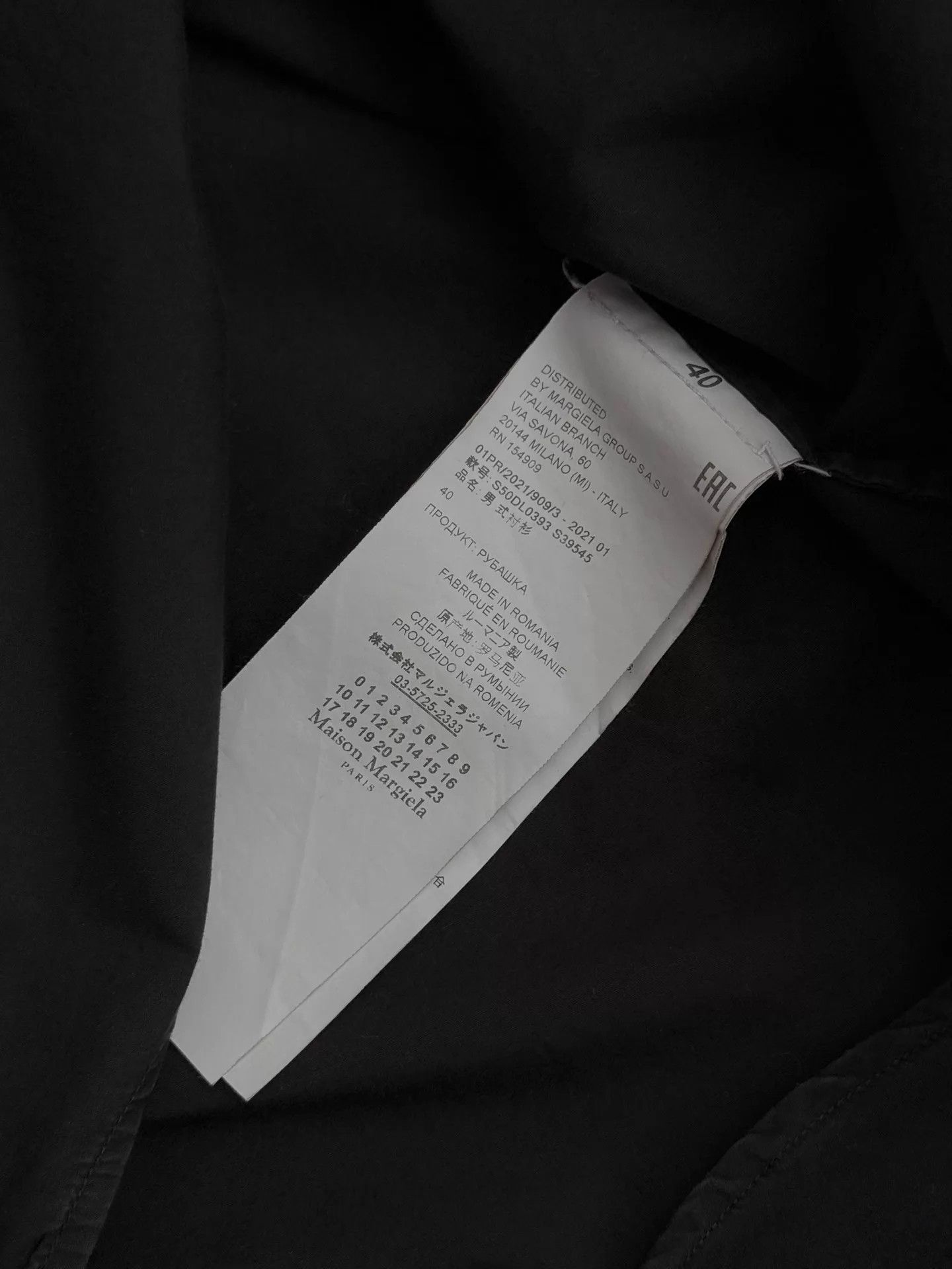 Maison Margiela Maison Margiela S/S21 Black Topstitch Pocket Shirt 40 Size US M / EU 48-50 / 2 - 8 Thumbnail