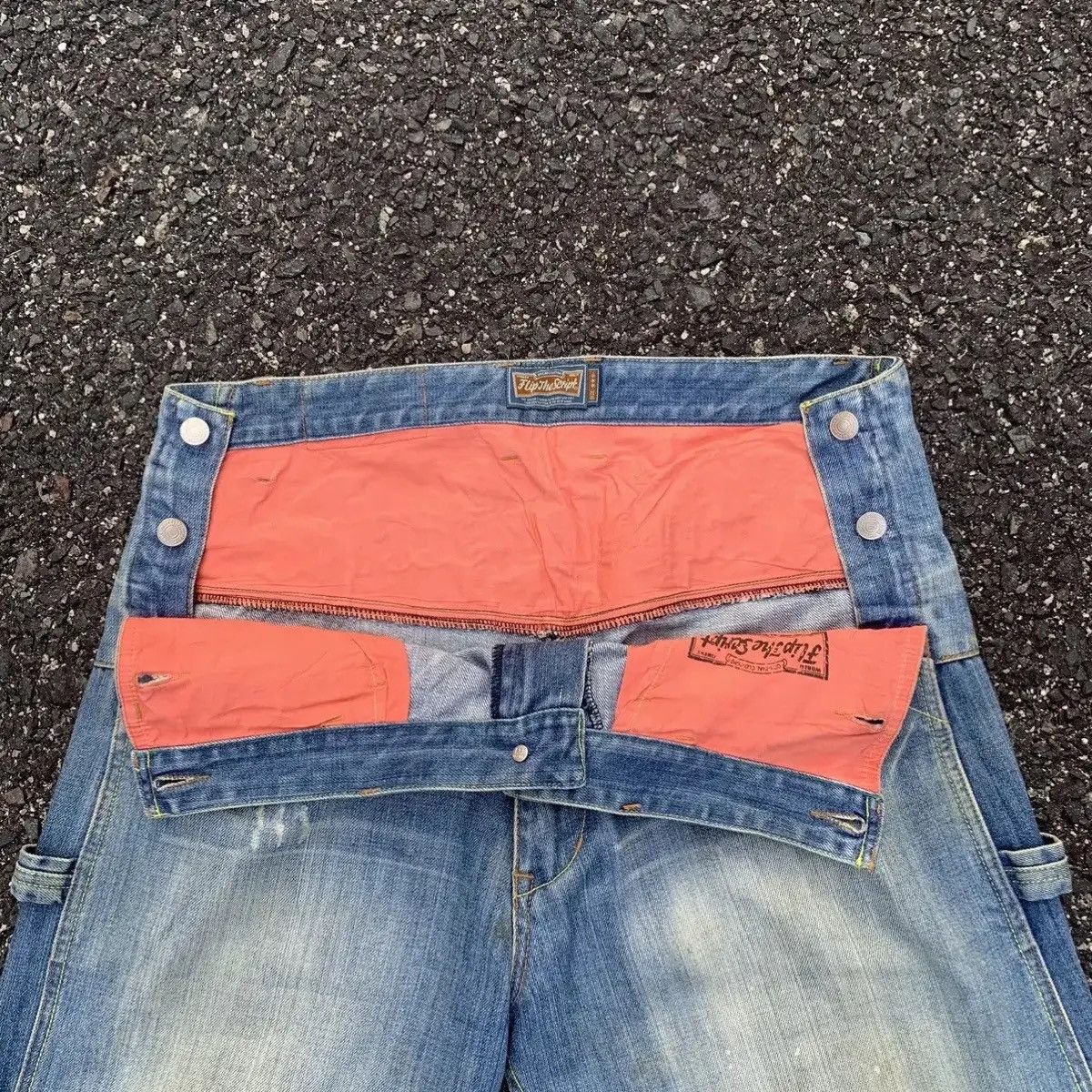 Japanese Brand Vintage Flip The Script Denim Baggy Hip Hop Jeans Pants Size US 35 - 11 Thumbnail