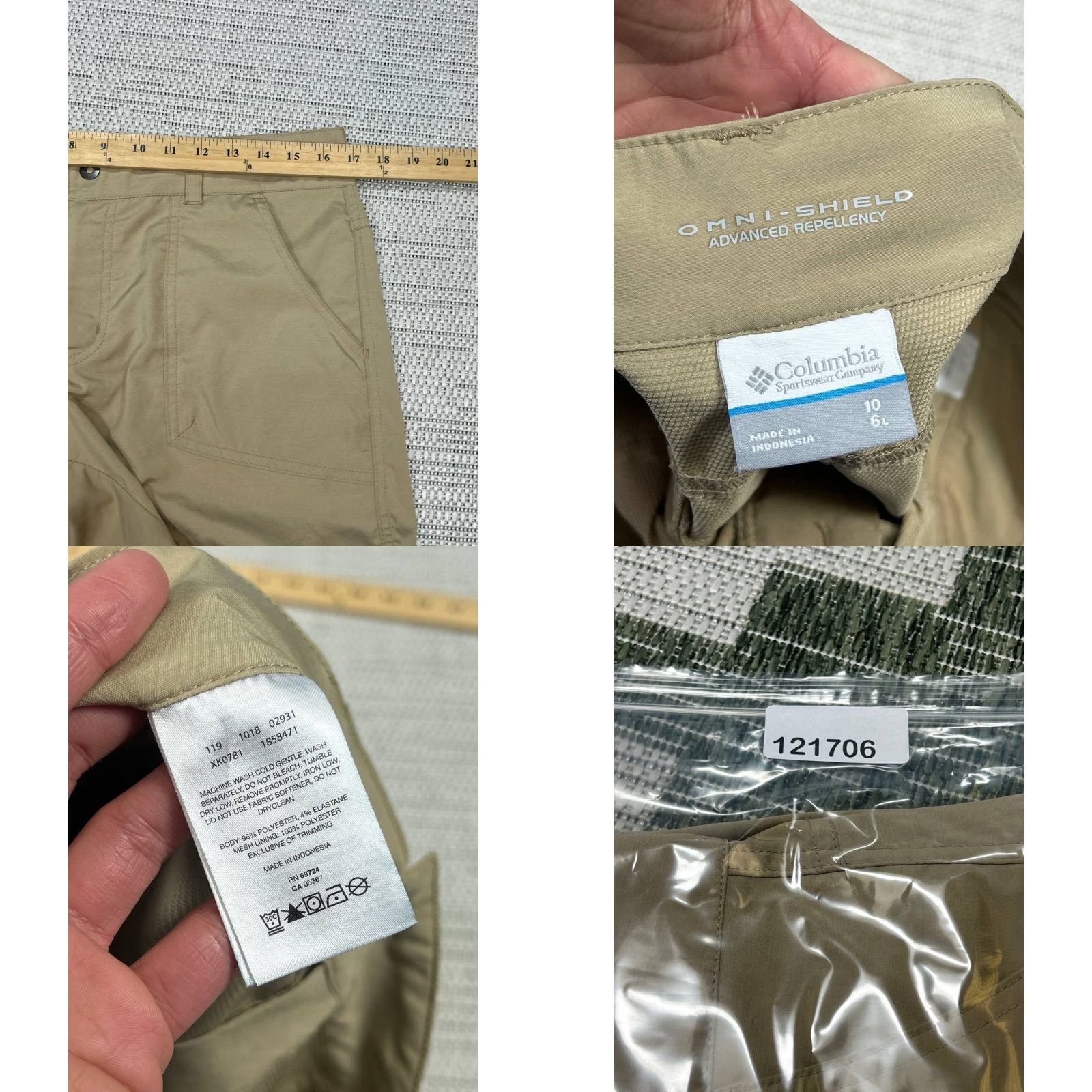 Logo 7 Columbia Omni Shield Kestrel Trail Shorts 10 Beige Logo Stretch Mid Rise Womens Size 32" / US 10 / IT 46 - 8 Thumbnail
