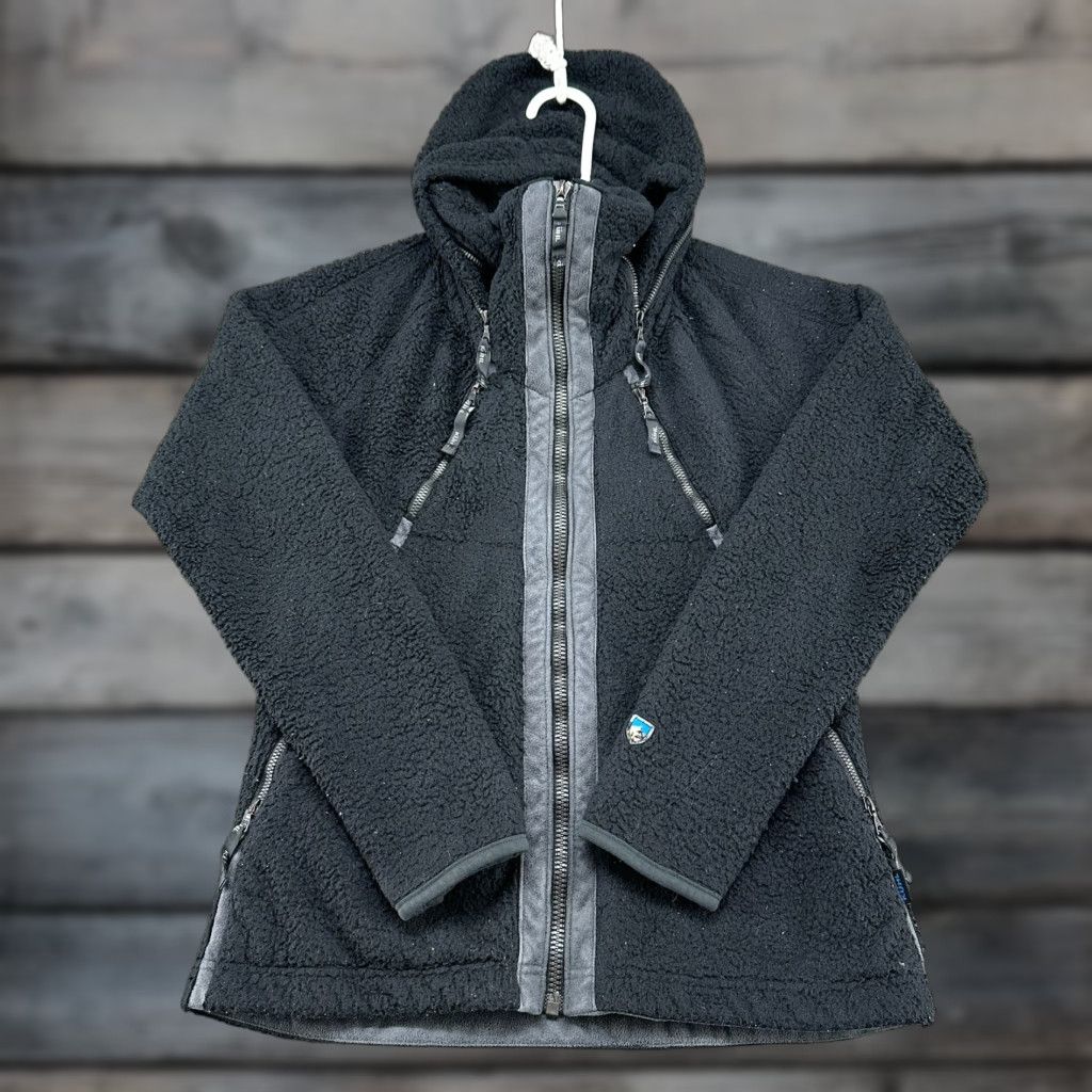 Vintage Kuhl Jacket Womens Small Black Fleece Hooded Full Zip Regular Size S / US 4 / IT 40 - 1 Thumbnail