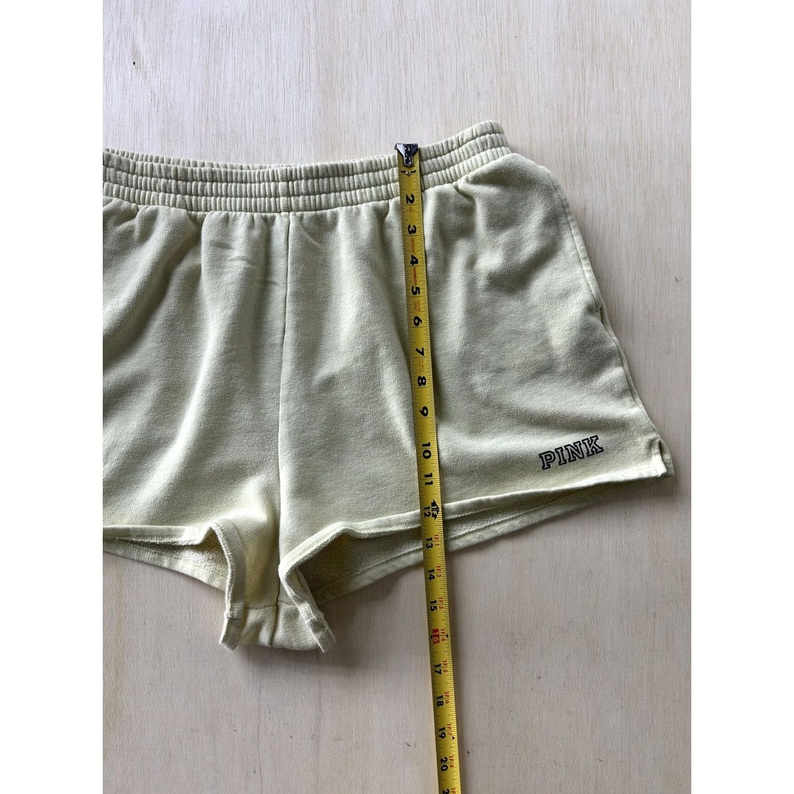 Vintage PINK Victoria's Secret Shorts Womens Large Yellow French Terry Sweat Lounge Pants? Size 36" / US 14 / IT 50 - 5 Thumbnail