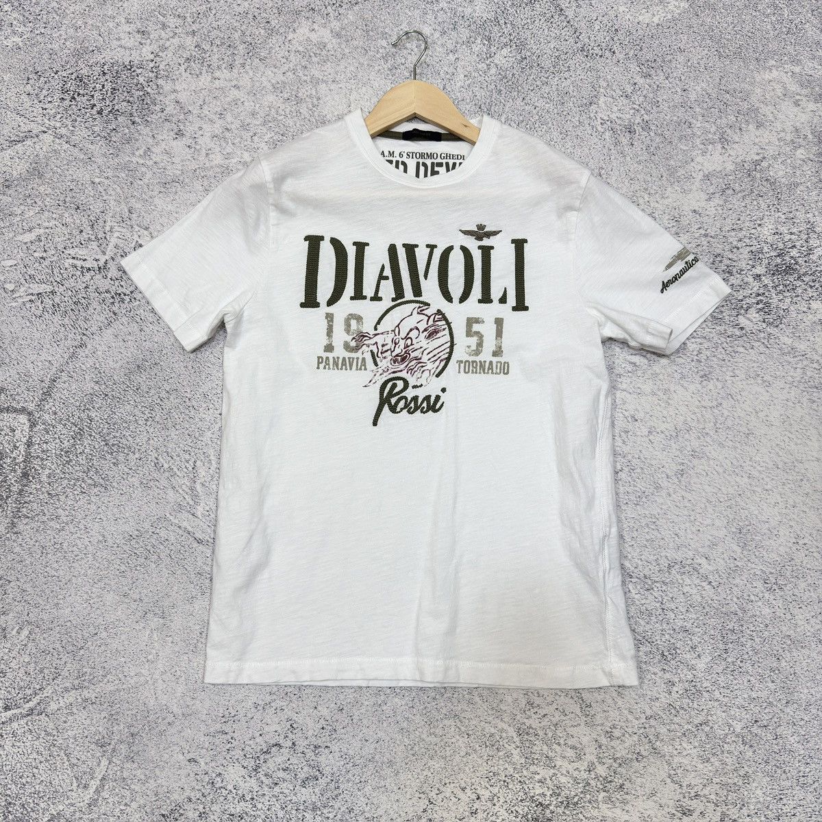 Aeronautica Militare Diavoli White T-shirt L size