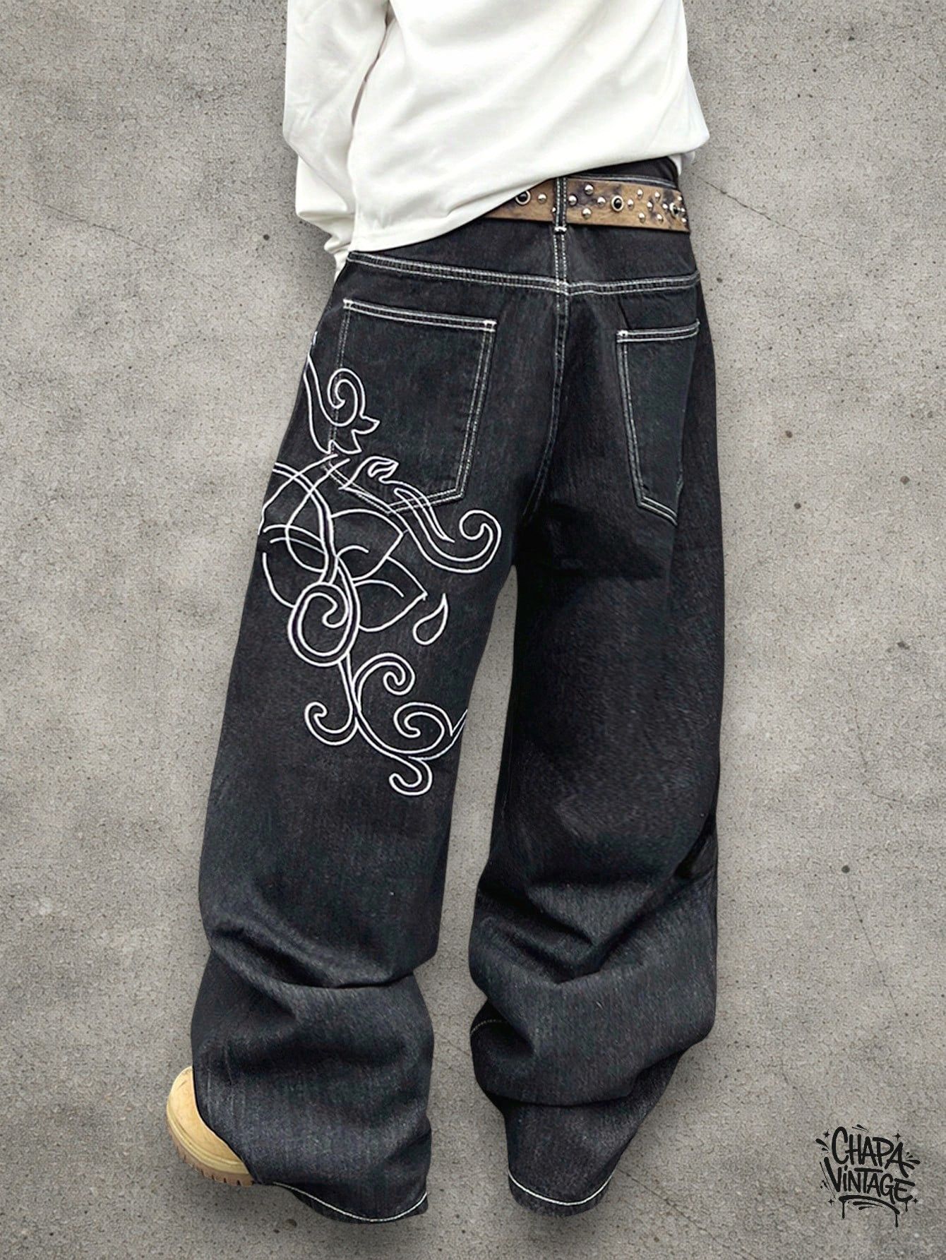 Japanese Brand Baggy graphic jeans Size US 32 / EU 48 - 3 Thumbnail
