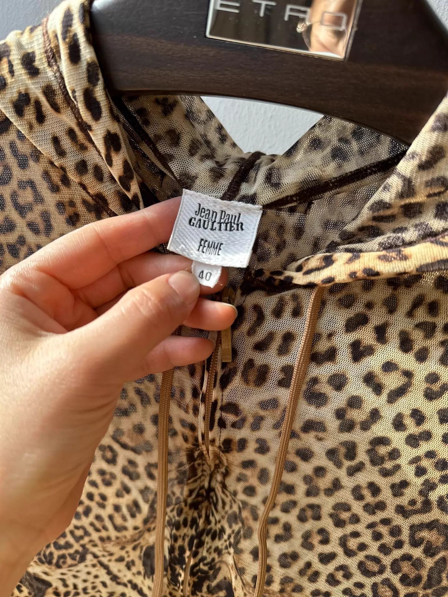 Jean Paul Gaultier JPG Leopard Print Mesh Hooded Double Zip Stretchy Jacket 40 Size S / US 4 / IT 40 - 6 Thumbnail