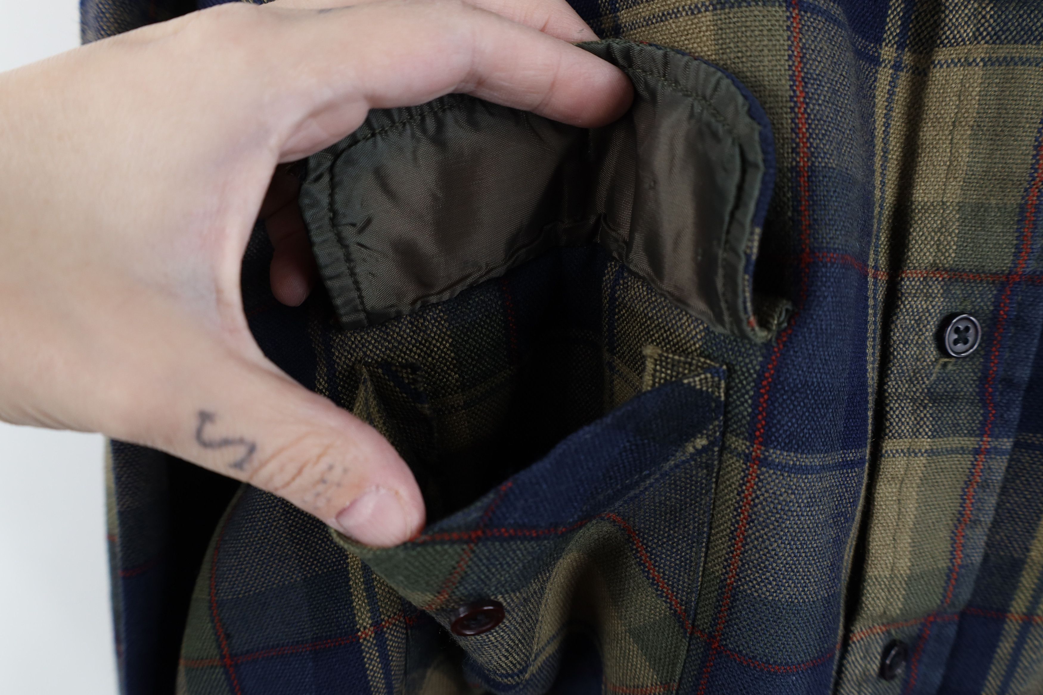 Vintage Vintage 80s 90s Streetwear Knit Collared Button Shirt Plaid Size US XL / EU 56 / 4 - 8 Thumbnail