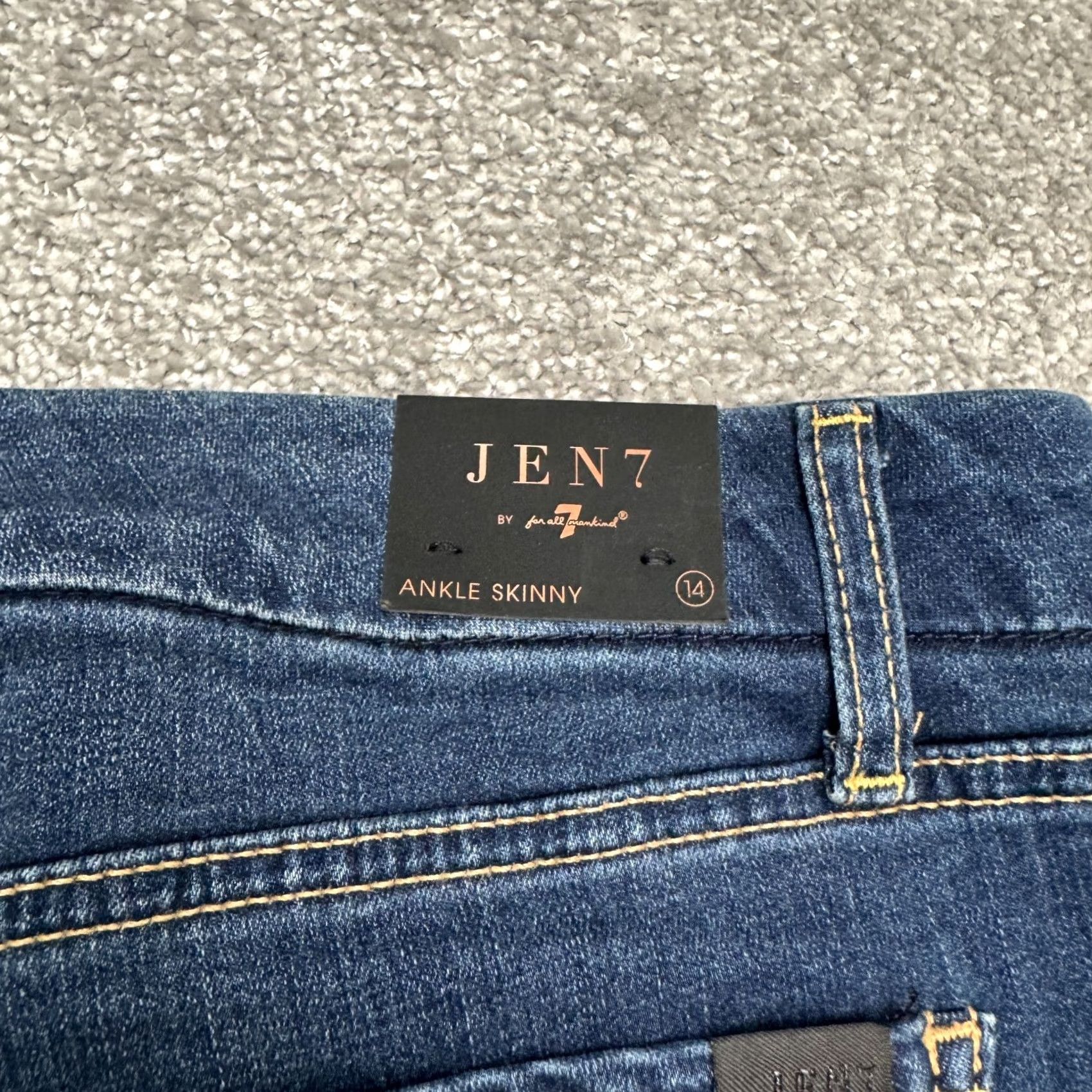 7 For All Mankind Jen7 7 For All Mankind Ankle Skinny Denim Jeans Women 14 Blue Mid Rise Dark Wash Size 36" / US 14 / IT 50 - 6 Thumbnail