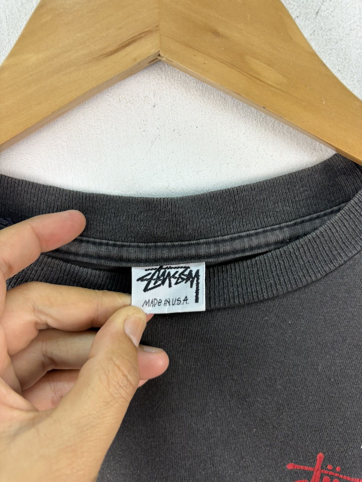 Stussy Vintage Stussy Stickman Tshirt Boxy Faded Black Size US M / EU 48-50 / 2 - 3 Thumbnail