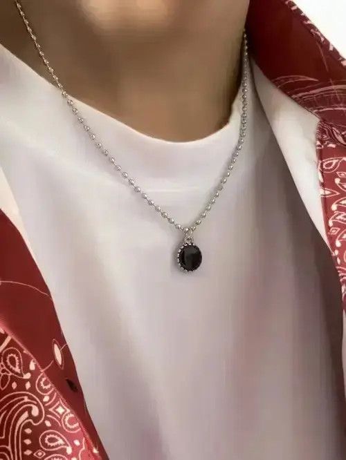 Jewelry Retro Punk Vintage Charm Chain Necklace in Silver, Men's