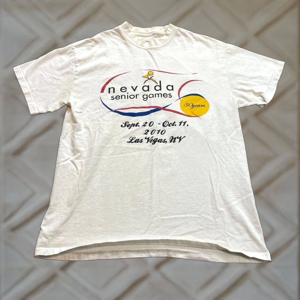 Vintage Unbranded Shirt Adult Small White Nevada Senior Games Graphic T Short Sleeve Top Size S / US 4 / IT 40 - 1 Thumbnail