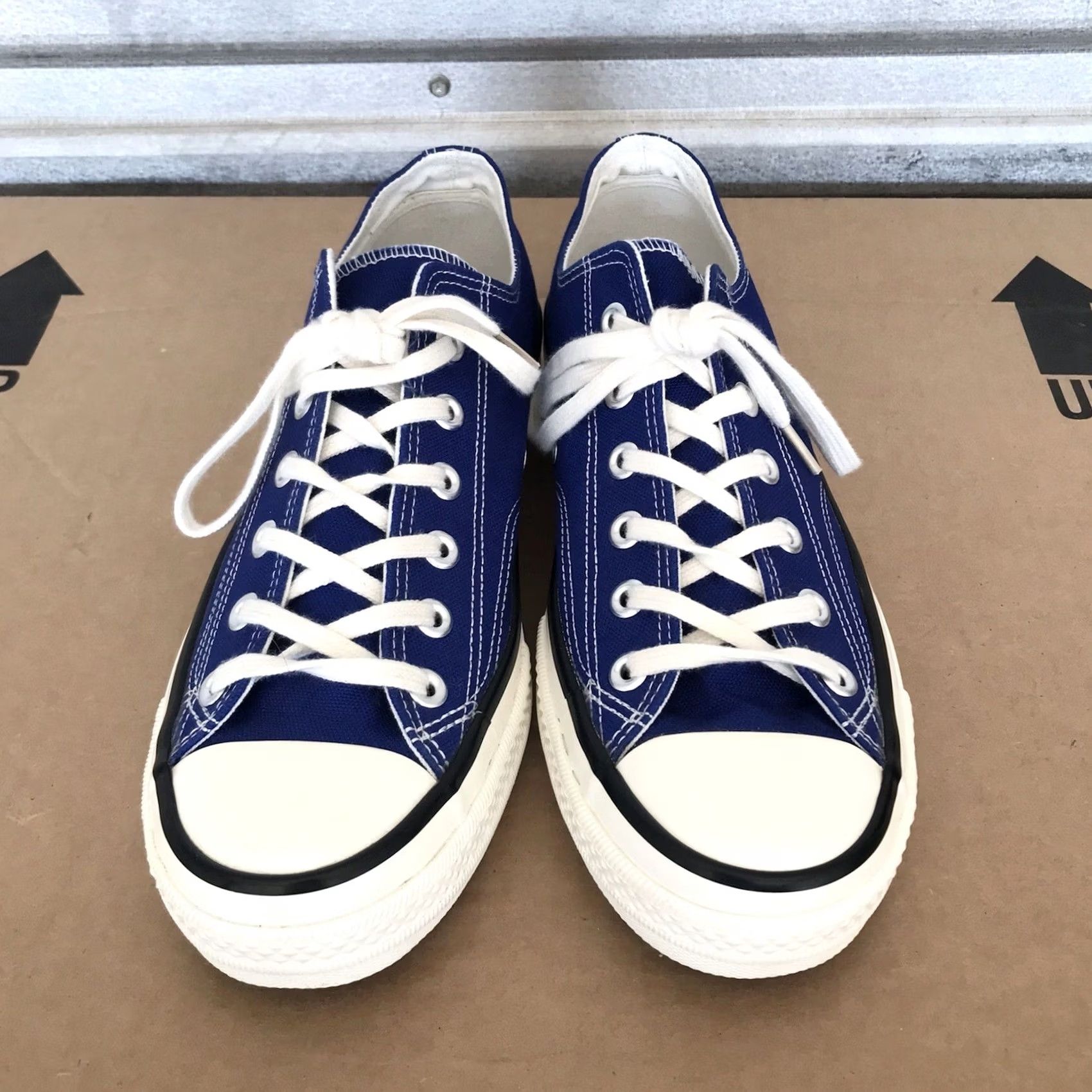 Vintage Evenstar Navy Blue Canvas Lace-Up Comfort Retro Casual Fashion Sneakers Men Women 10/11 Shoes Size US 10 / IT 40 - 3 Thumbnail