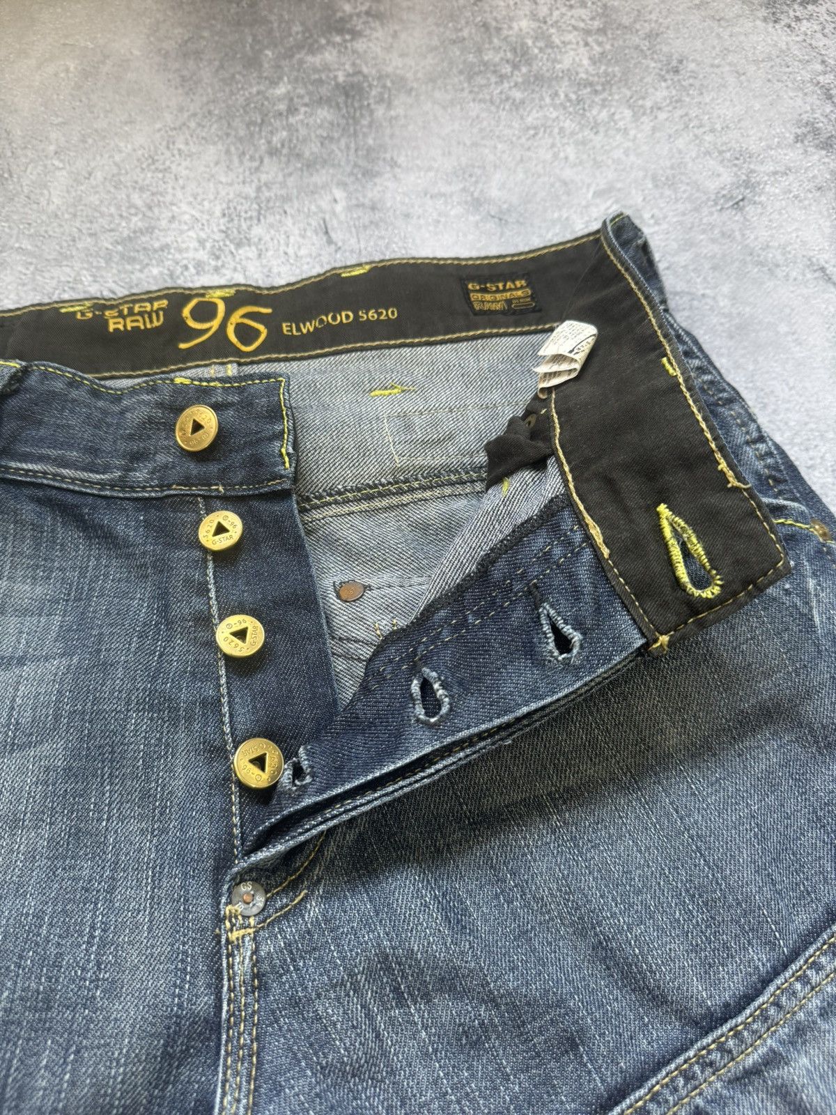 G-Star G-Star RAW 96 Elwood 5620 Heritage Embro Buckle Jeans Size US 31 - 12 Thumbnail