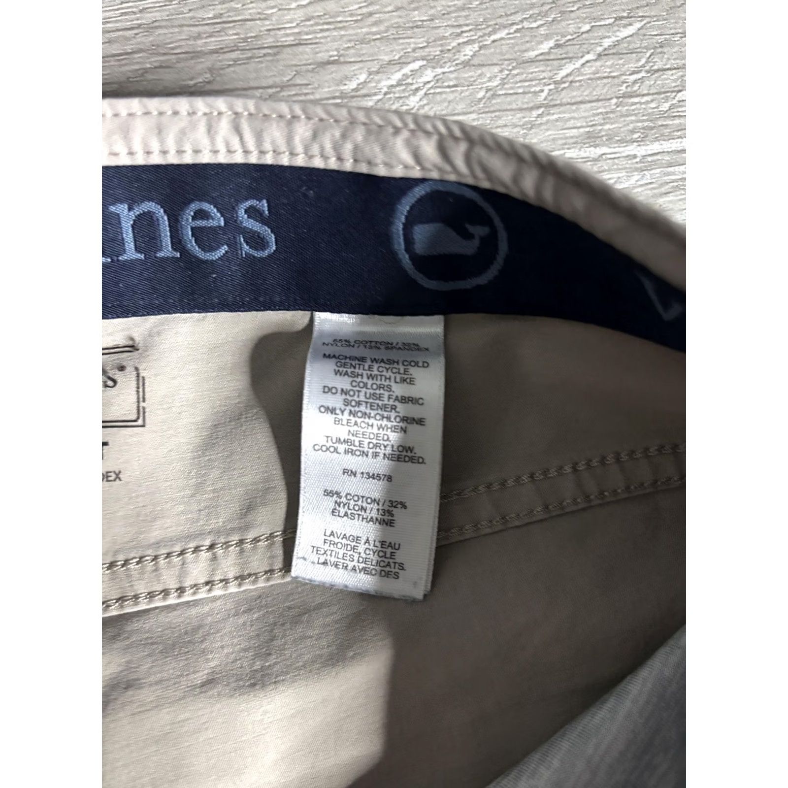 Vineyard Vines Vineyard Vines Pants Mens 32x30 Chino Stretch Pockets On The Go Beige Flat Front Casual 5-Pocket Logo Womens Size US 32 / EU 48 - 4 Thumbnail