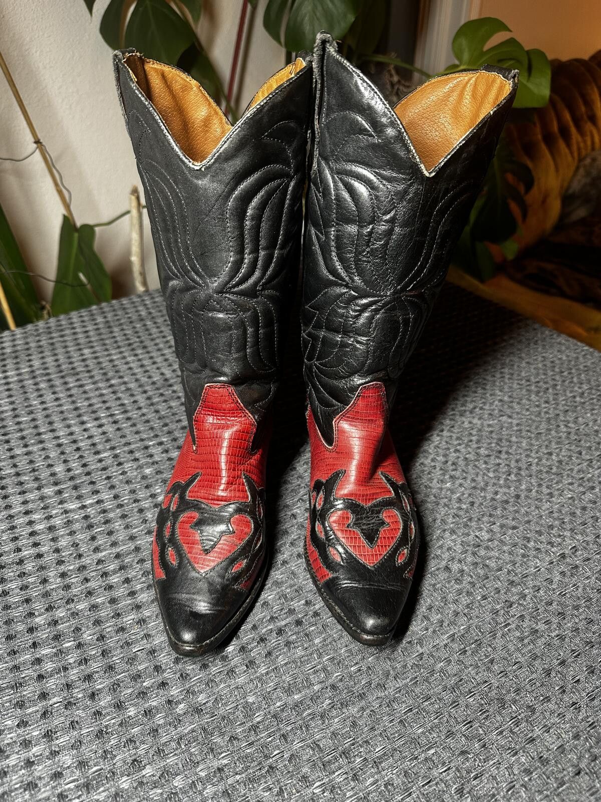 Unknown London Vintage Fling Sundance Black and Red Leather Cowboy Boots Size US 6 / IT 36 - 2 Thumbnail