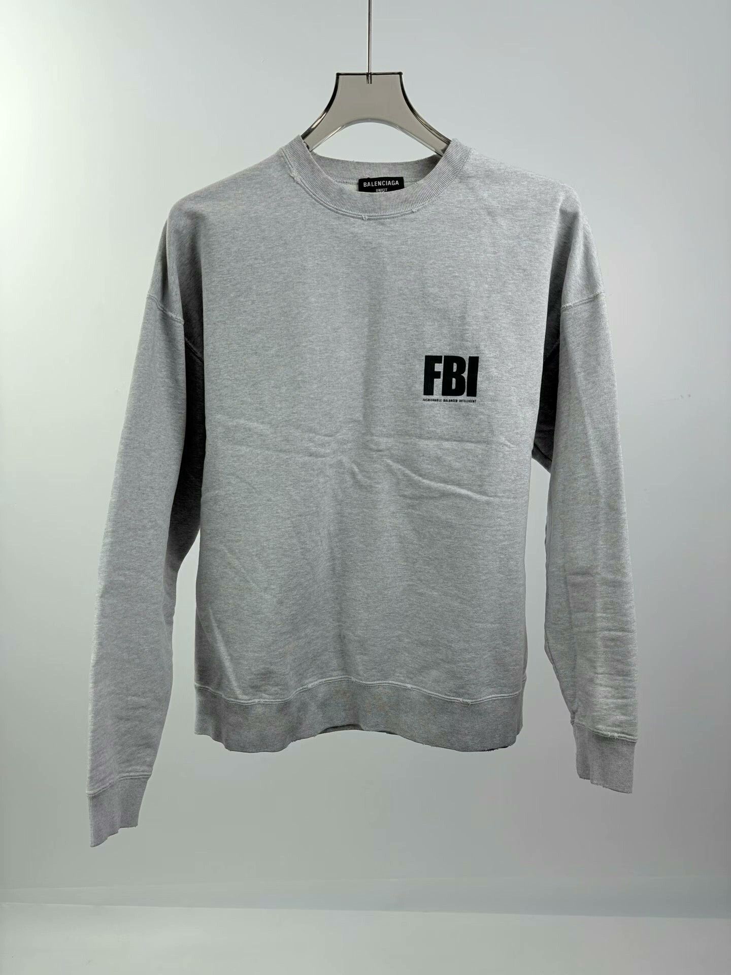 Balenciaga balenciaga fbi gray long sleeve sweatshirt Size US XS / EU 42 / 0 - 1 Thumbnail