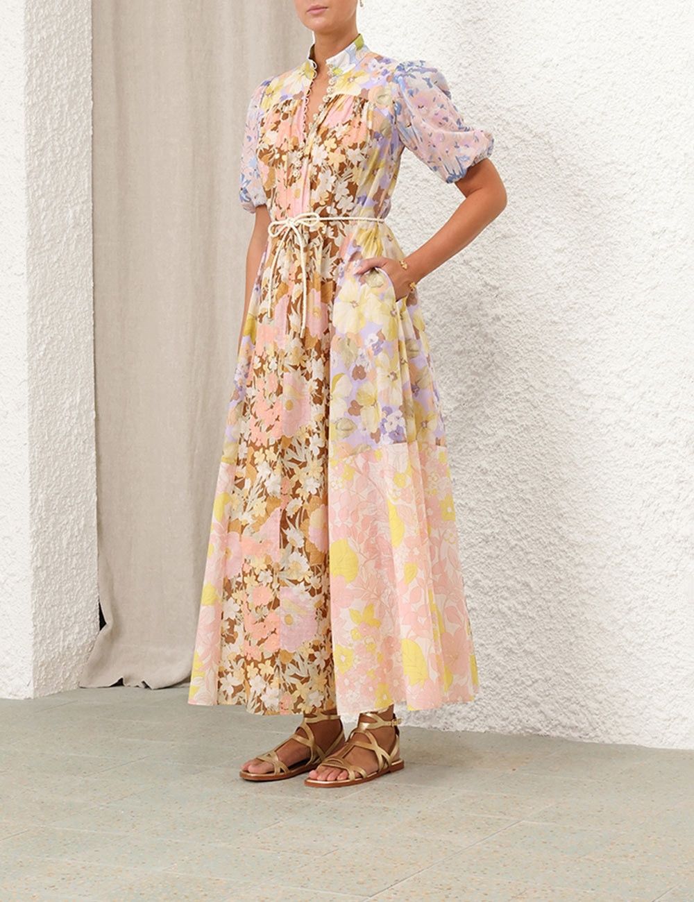 Zimmermann oc11z0525 Pop Puff Sleeve Maxi Dress in Multicolor Size M / US 6-8 / IT 42-44 - 3 Thumbnail