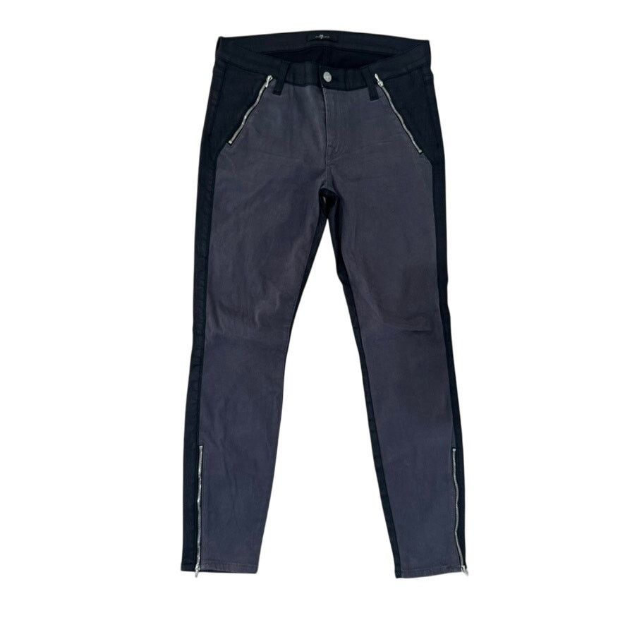 7 For All Mankind 7 For All Mankind Two Tone Suede w Zippers Skinny Jeans Size 30" / US 8 / IT 44 - 1 Thumbnail