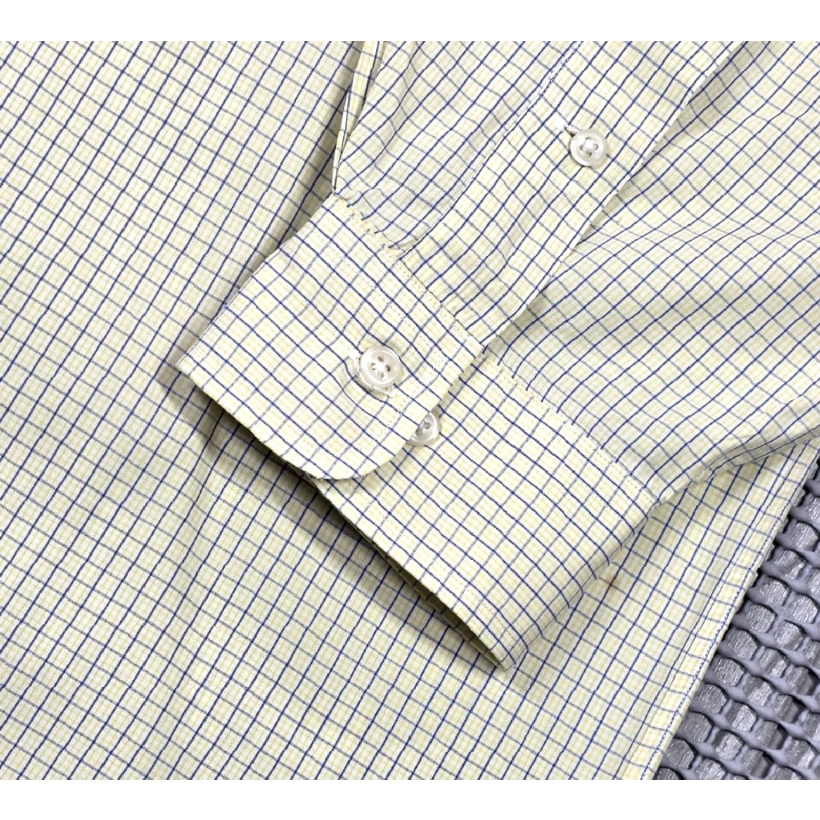 Polo Ralph Lauren VINTAGE Polo Ralph Lauren Mens Shirt Button-Up 17.5-32/33 Tattersall Long Sleeve Blue Yellow OCBD 90s Classic Designer Mens Size US XXL / EU 58 / 5 - 7 Thumbnail