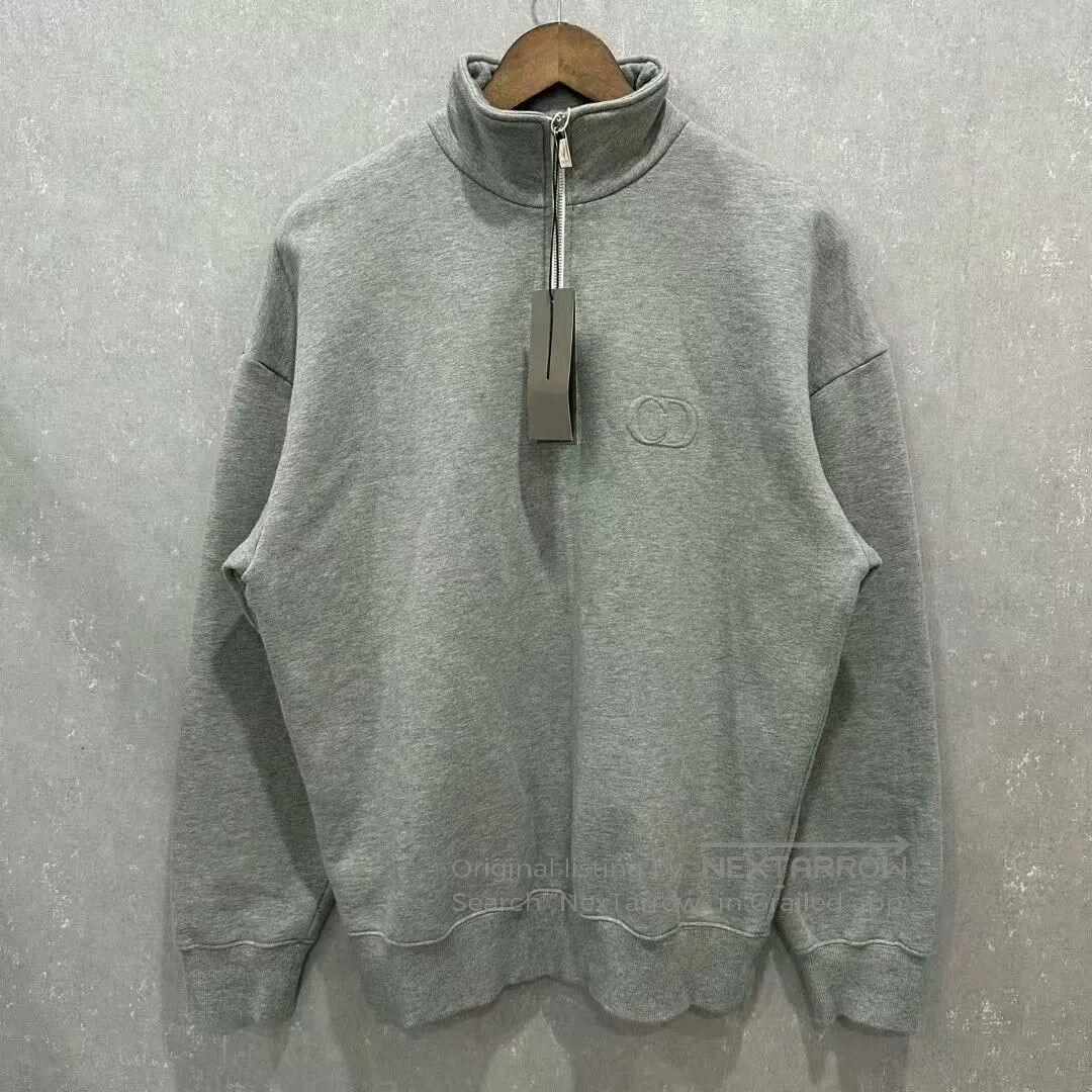 Dior CD Icon Embroidered Half-Zip Sweatshirt.