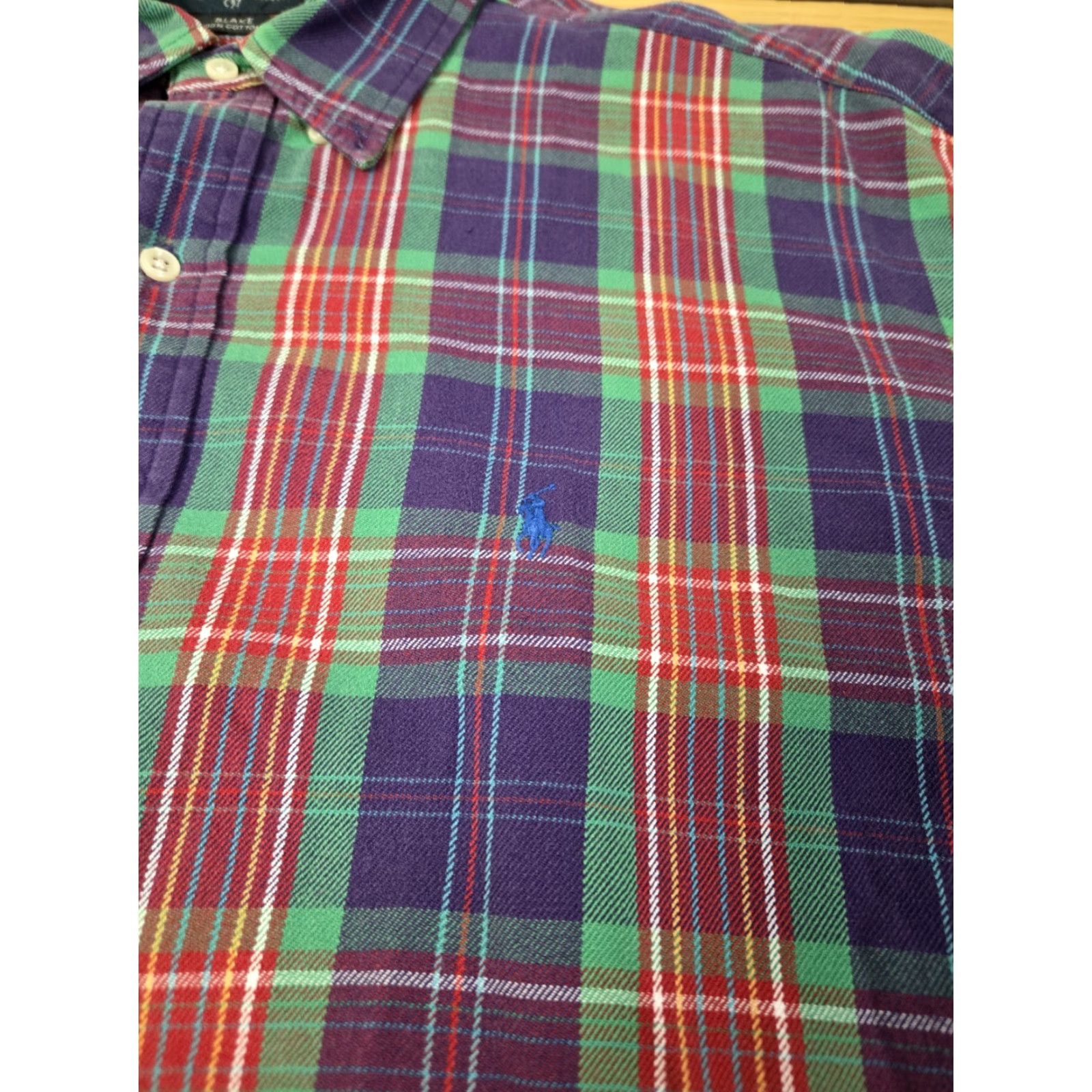 Polo Ralph Lauren Polo Ralph Lauren Shirt Men XL Purple Long Sleeve Plaid Button-Down Collar Knit Cotton Embroidered Logo Classic Size US XL / EU 56 / 4 - 5 Thumbnail