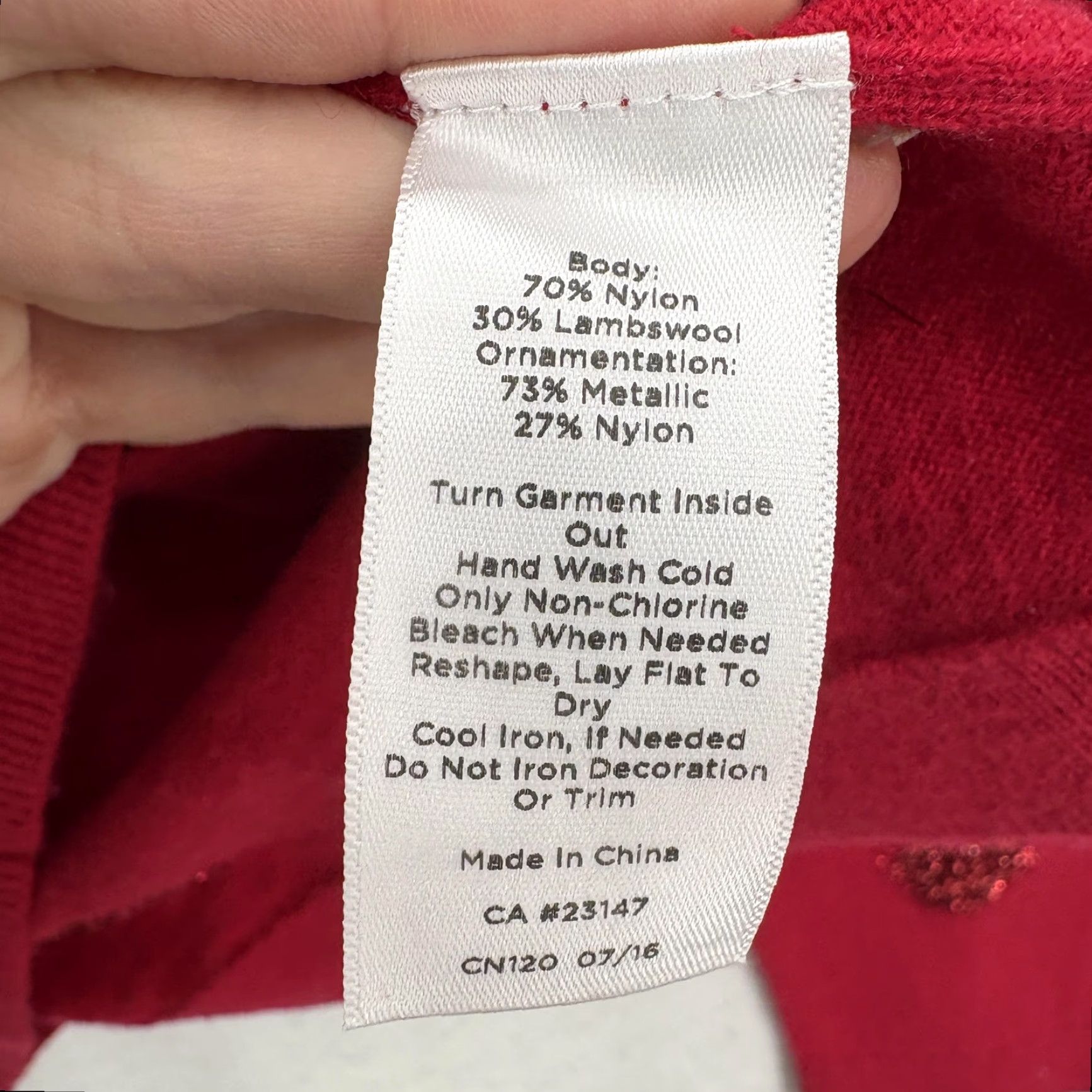 Talbots Talbots Womens Sweater Medium Red Polka Dot Metallic Knit Pullover Lambswool Size M / US 6-8 / IT 42-44 - 5 Thumbnail