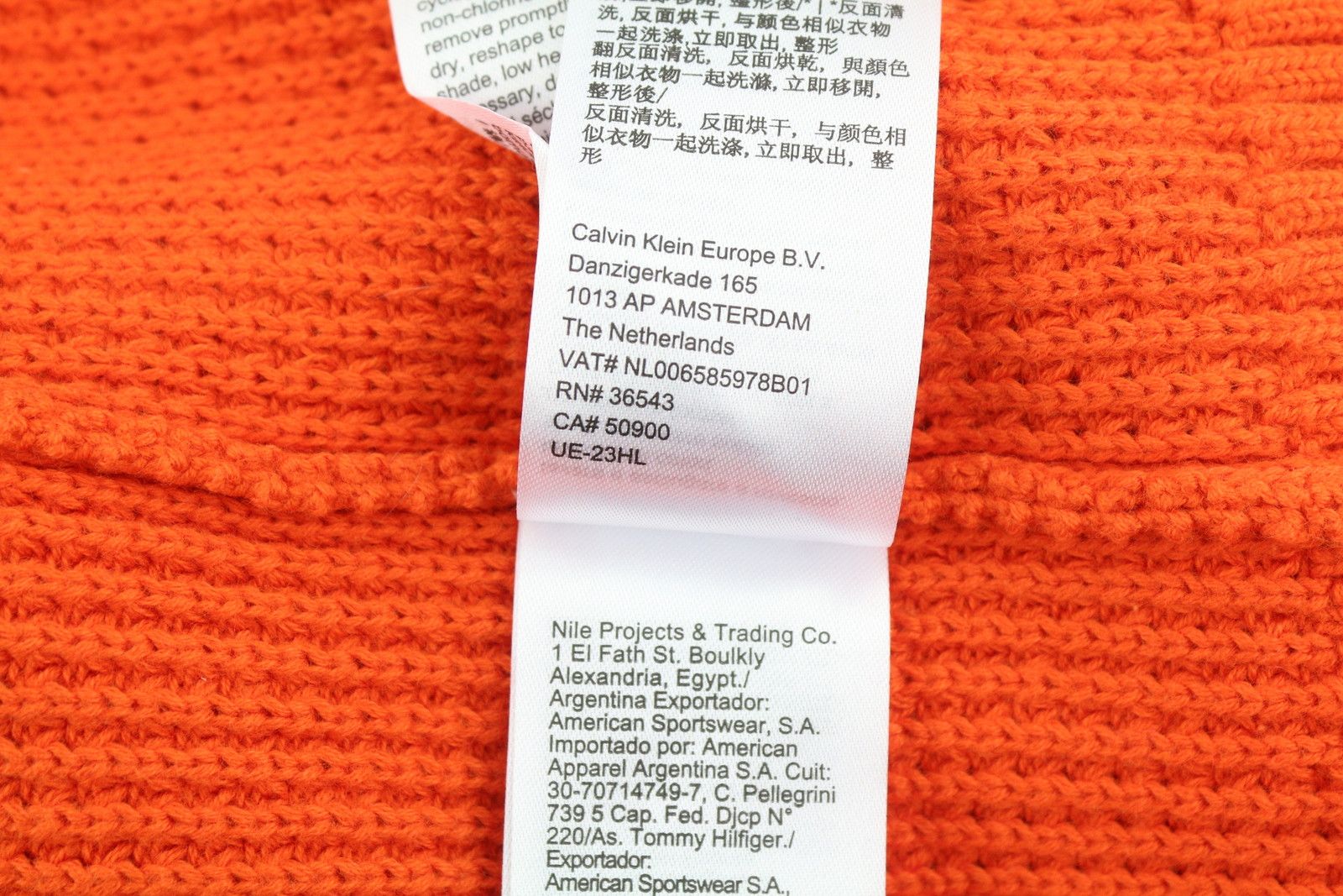 Calvin Klein M Orange Cotton Knit Hooded Stretch Jumper 87437 Size US M / EU 48-50 / 2 - 10 Thumbnail