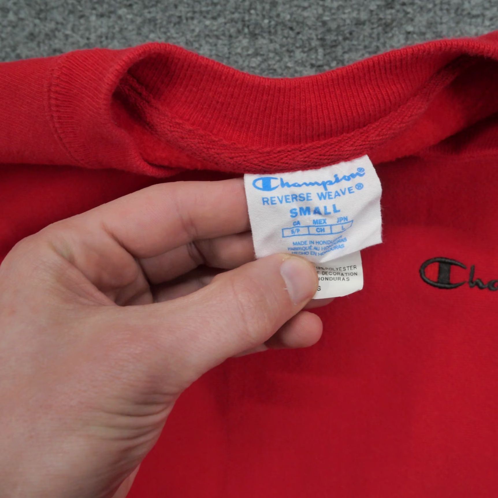 Champion Champion Sweatshirt Mens Sweatshirt Red Pullover Reverse Weave Adult Small Logo Fleece Crew Neck Long Sleeve Solid Pullover Size US S / EU 44-46 / 1 - 3 Thumbnail