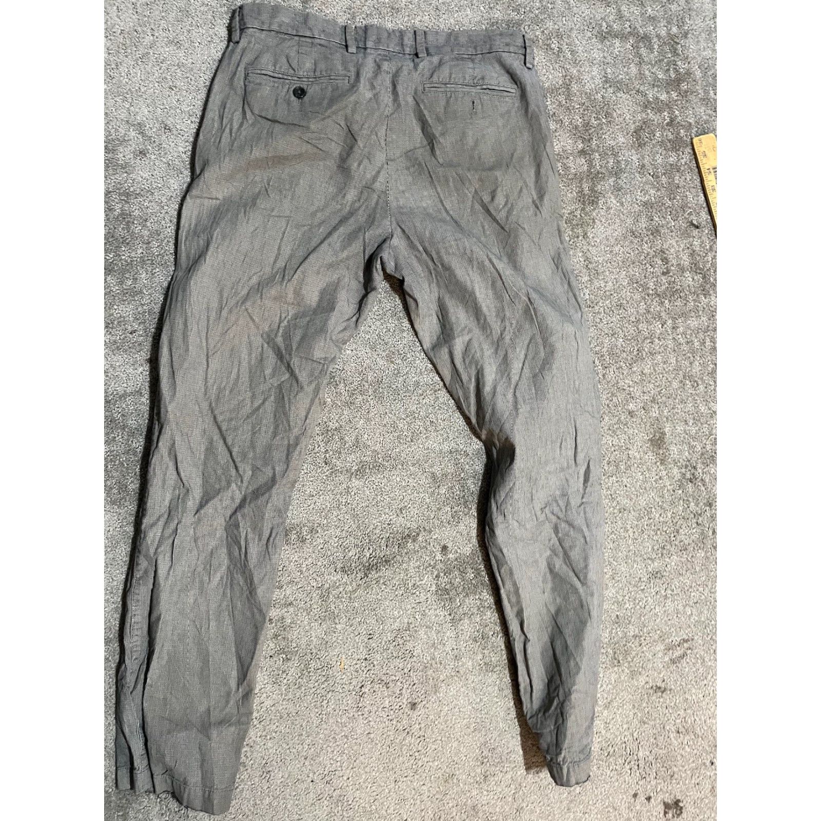 Banana Republic Banana Republic Kentfield Pant Chino Straight Fit 32x32 Gray Plaid Men's Regular Pants Size US 32 / EU 48 - 3 Thumbnail