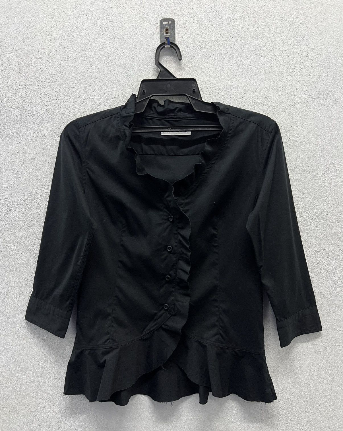 Issey Miyake × Vintage Issey Miyake Black Ruffle Blouse – Size 2 – Made in Japan Size M / US 6-8 / IT 42-44 - 1 Thumbnail