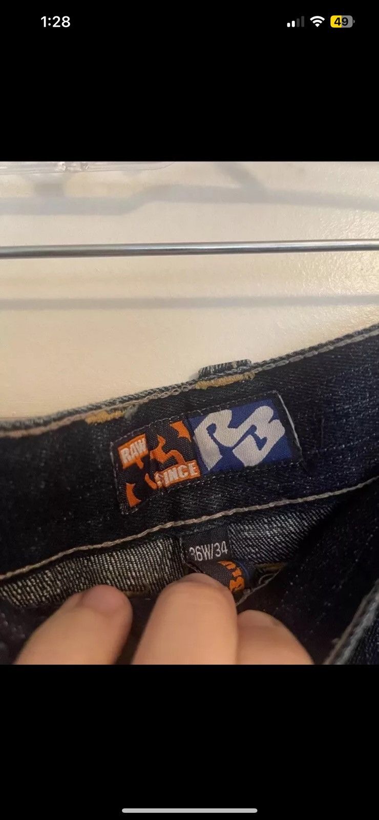 Vintage Men's Raw Embroidered Fashion Blue Jeans Sz. 36x34 Size US 36 / EU 52 - 4 Thumbnail