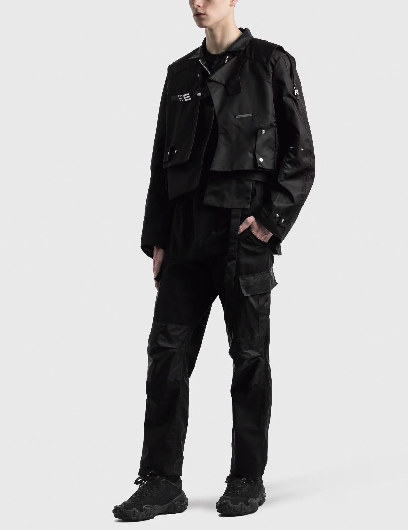 Heliot Emil SS20 'TORQUED ELLIPSE' BULLFIGHTER BLACK TECHNICAL JACKET Size US L / EU 52-54 / 3 - 6 Thumbnail