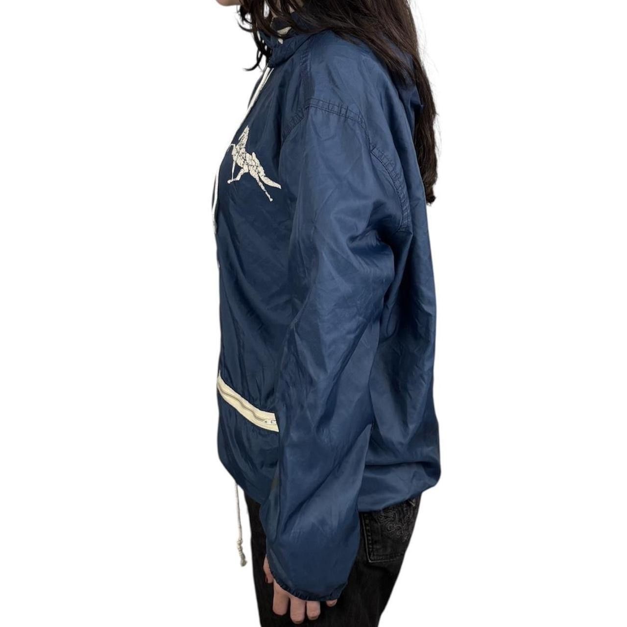Vintage Vintage 80s Navy Blue Horse windbreaker Jacket Size US S / EU 44-46 / 1 - 2 Thumbnail
