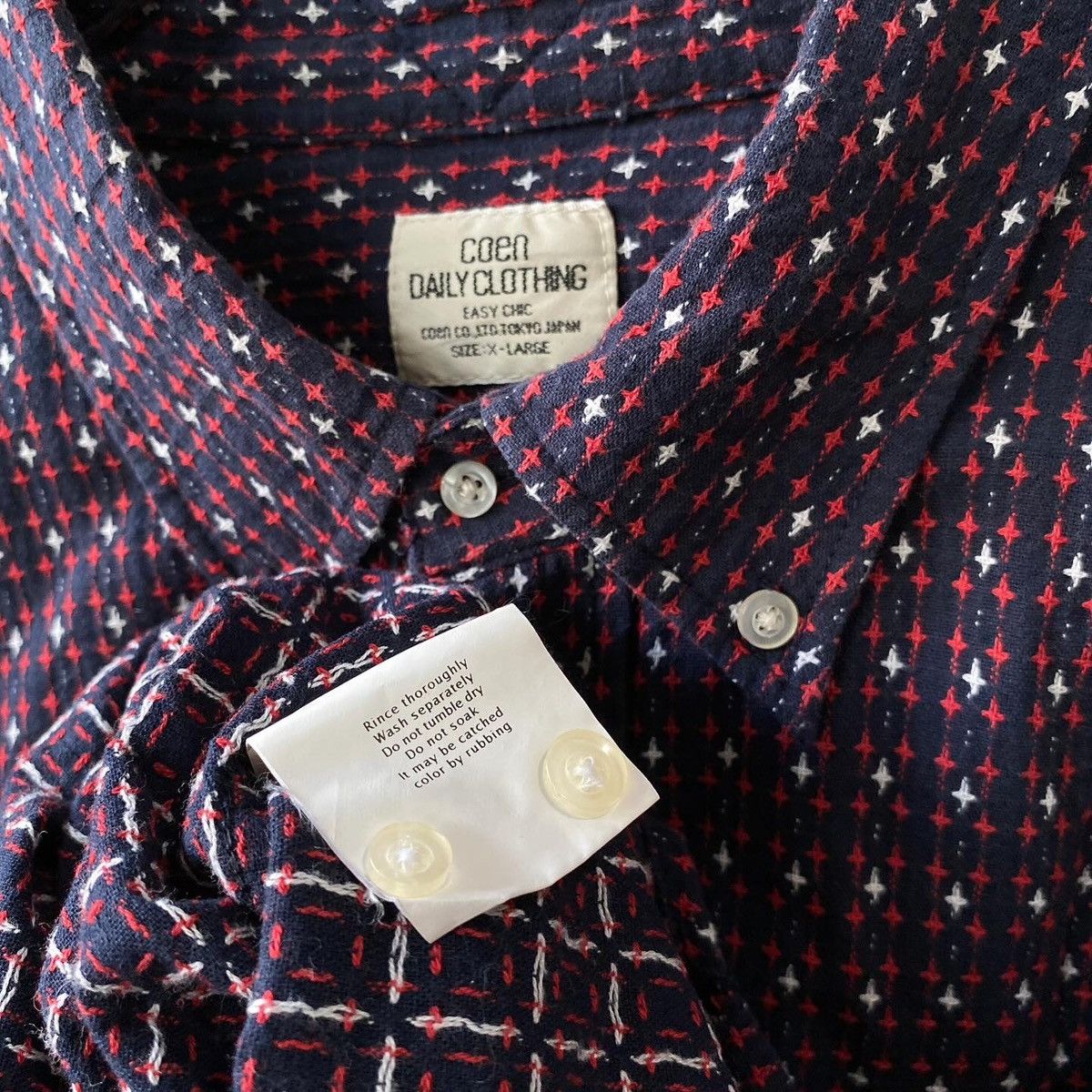 Japanese Brand COEN JAPAN SASHIKO ART SHIRT FREE SHIPPING Size US L / EU 52-54 / 3 - 5 Thumbnail