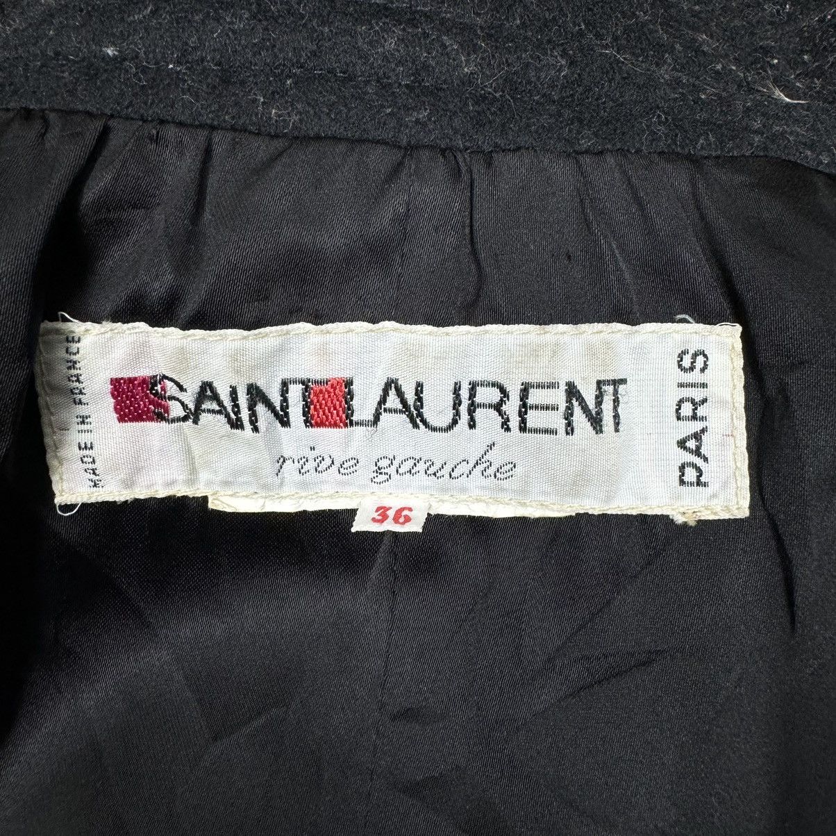 Saint Laurent Paris 🔥80s SAINT LAUREN RIVE GAUCHE OVERCOAT BUTTON JACKET Size US M / EU 48-50 / 2 - 9 Thumbnail
